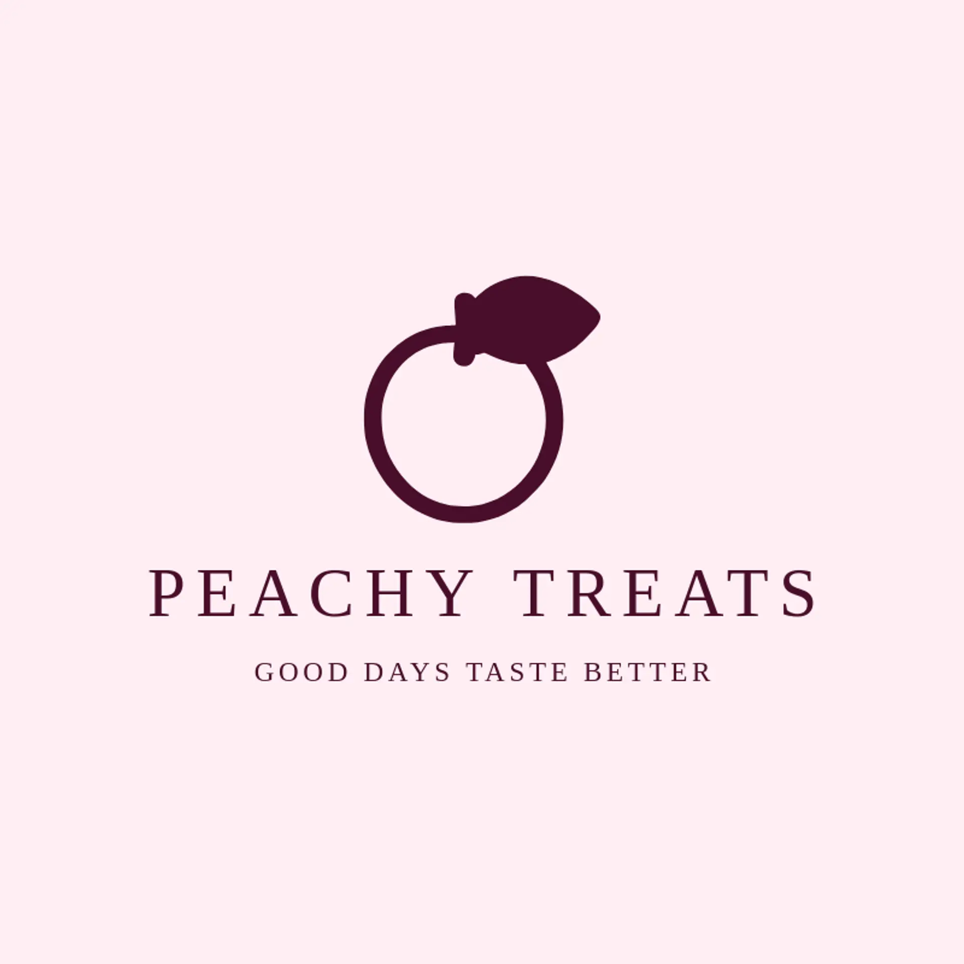 Peachy Treats logo for sweet