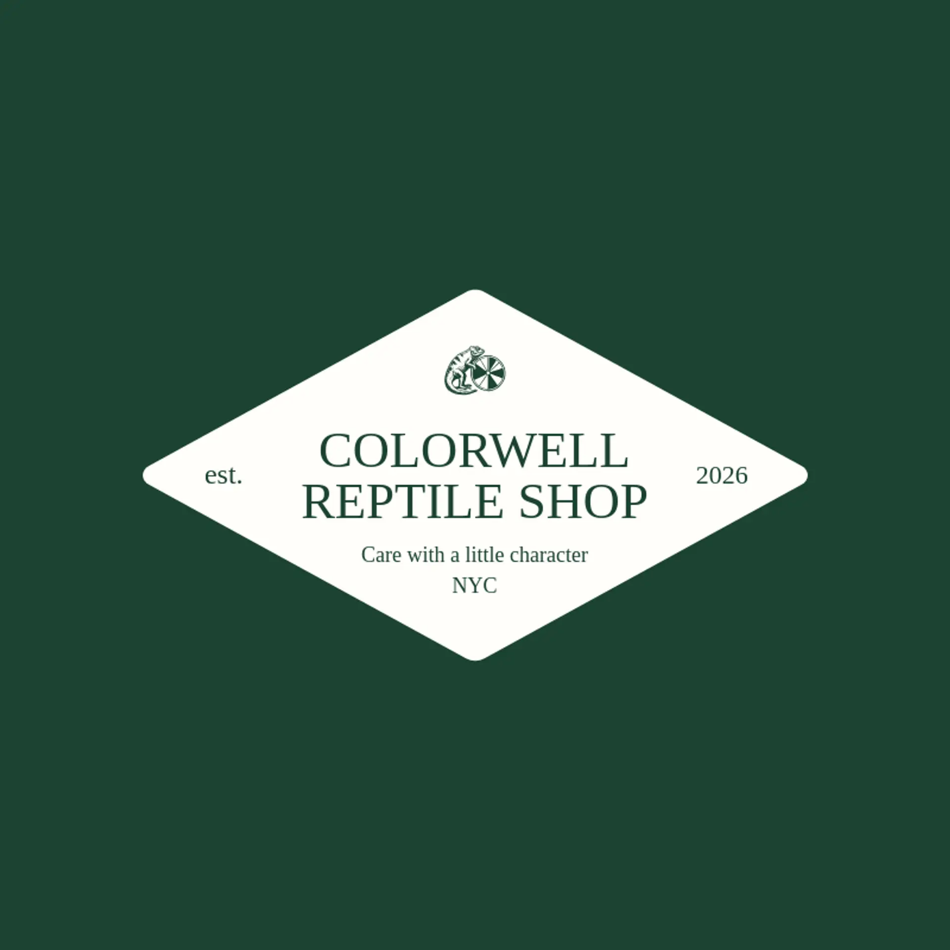 Colorwell Reptile Shop logo for chameleon