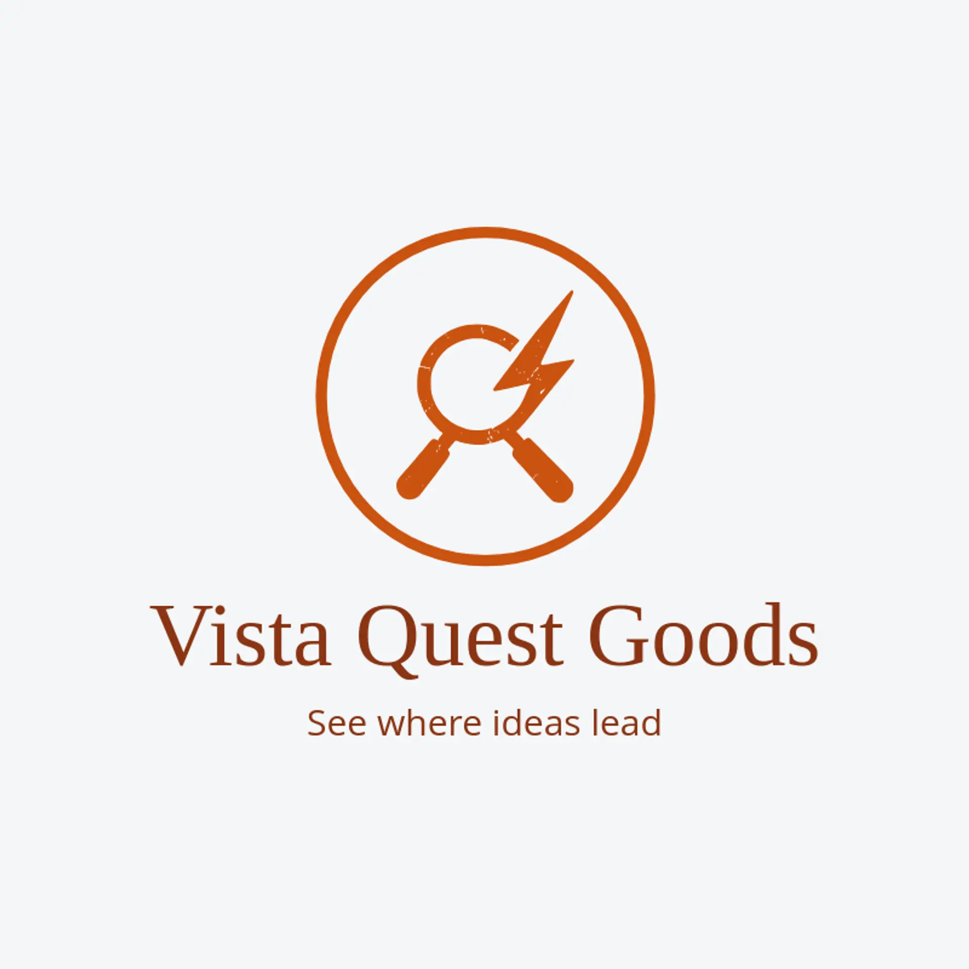 Vista Quest Goods logo for magnifying glass