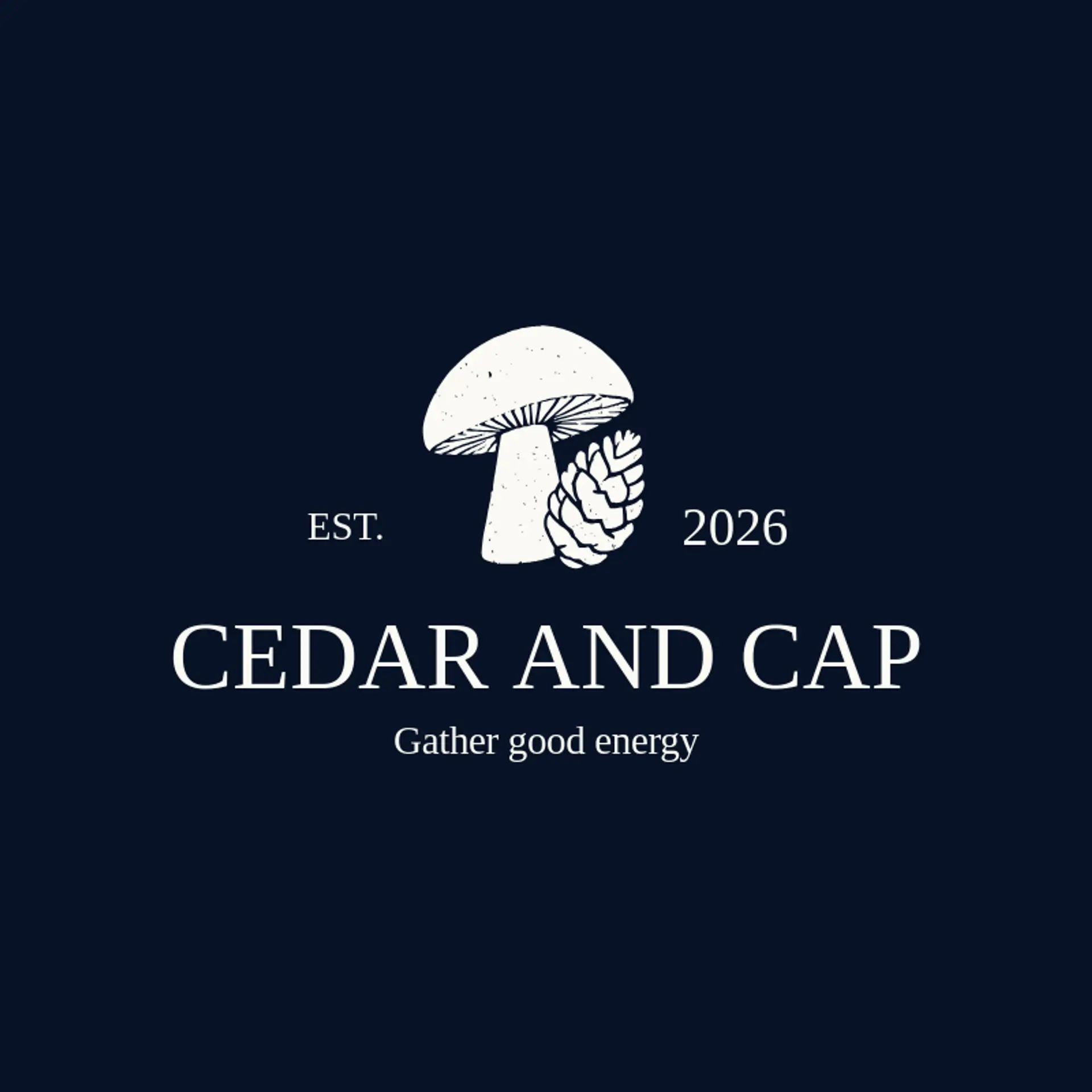 Cedar and Cap logo for mushroom