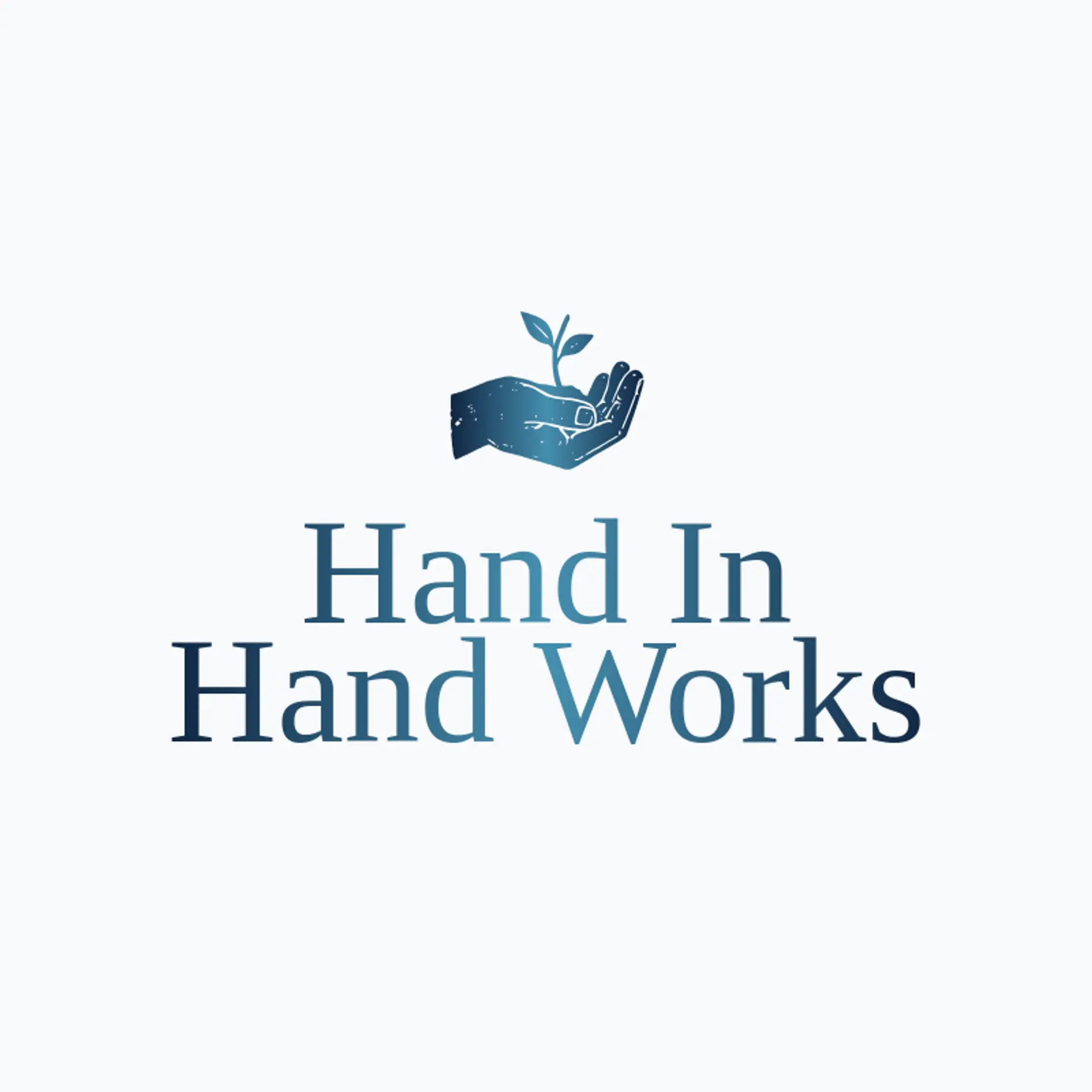 Hand in Hand Works logo for helping hand