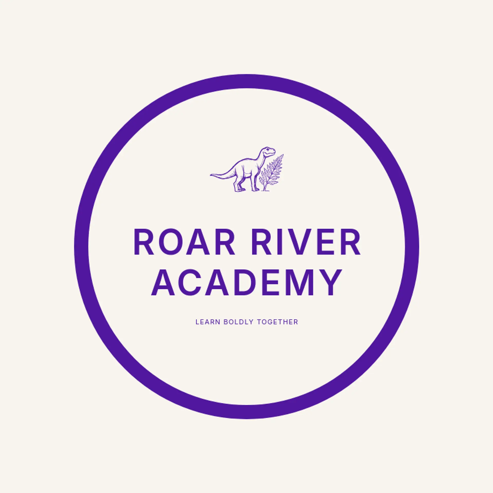Roar River Academy logo for dinosaur