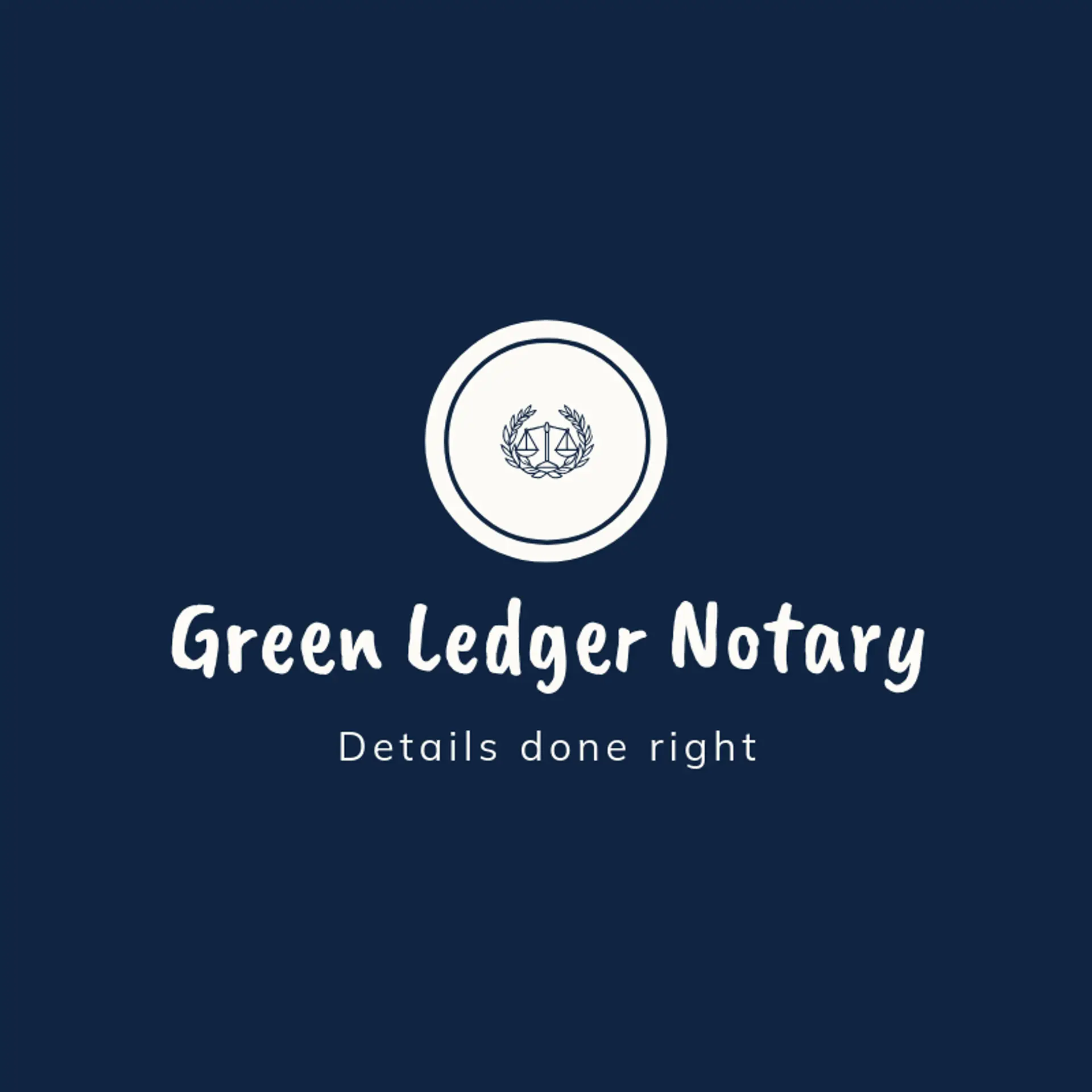 Green Ledger Notary logo for notary