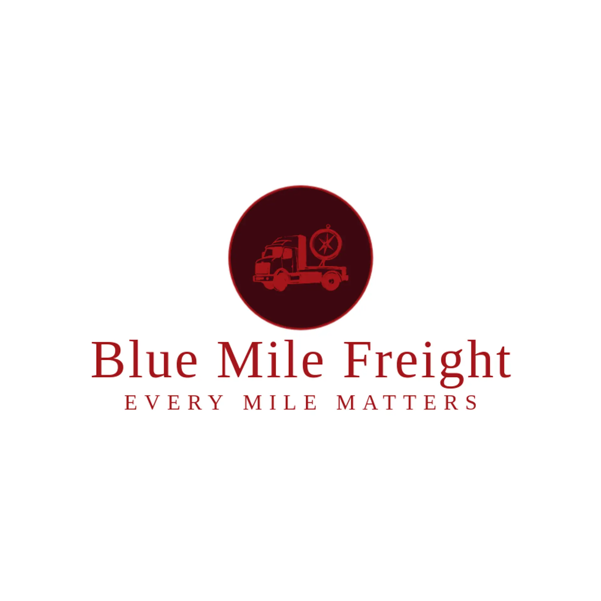 Blue Mile Freight logo for trucking company