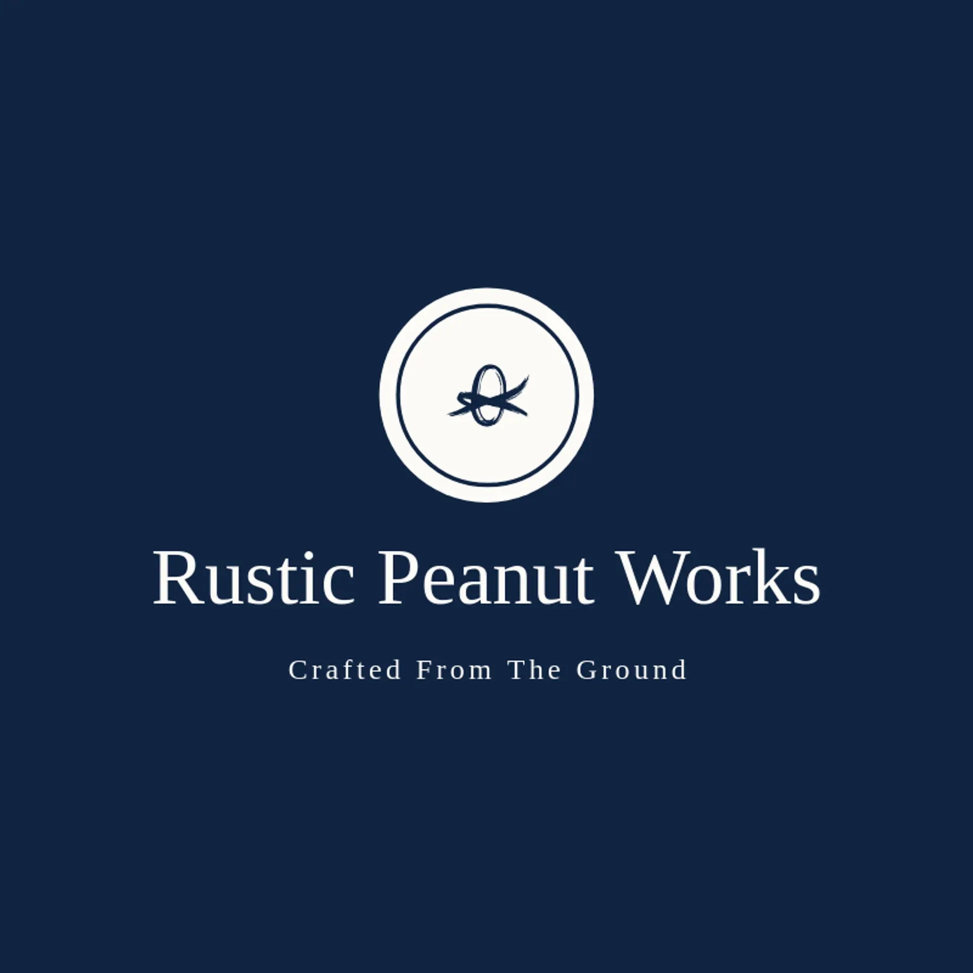 Rustic Peanut Works logo for peanut