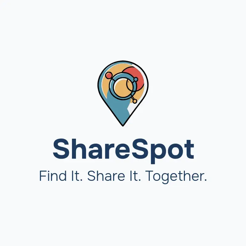 The app name ShareSpot as a branded logo with a color icon