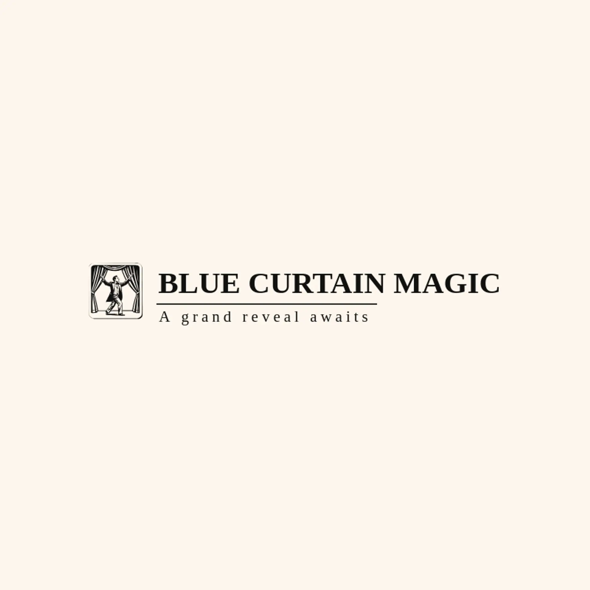 Blue Curtain Magic logo for magician