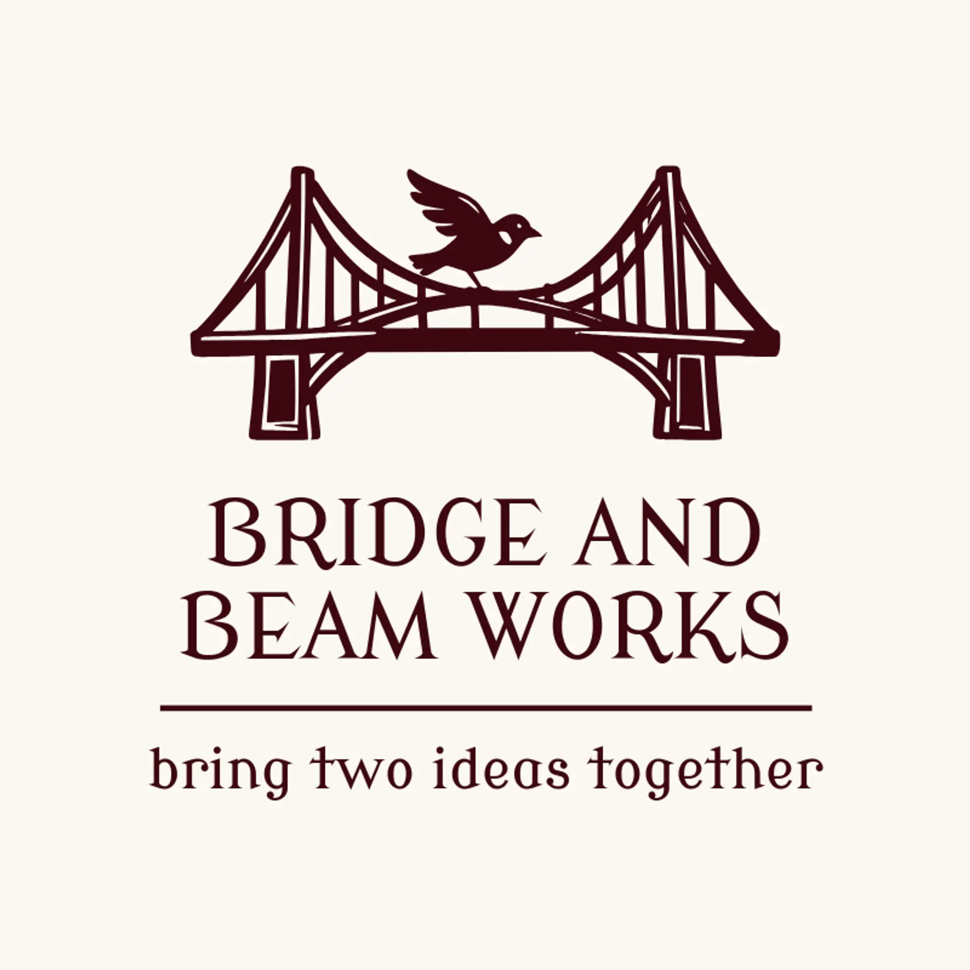 Bridge and Beam Works logo for negative space