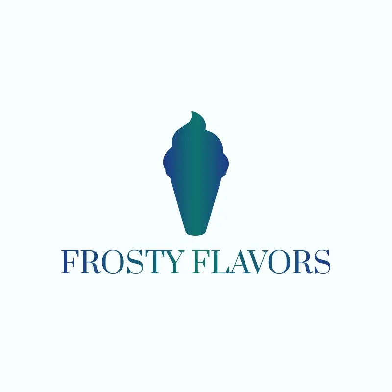 The ice cream shop name Frosty Flavors as a branded logo with a single color icon