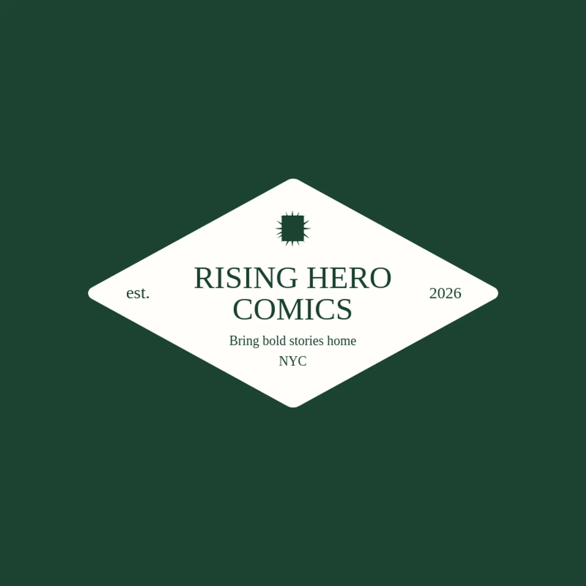 Rising Hero Comics logo for comic book