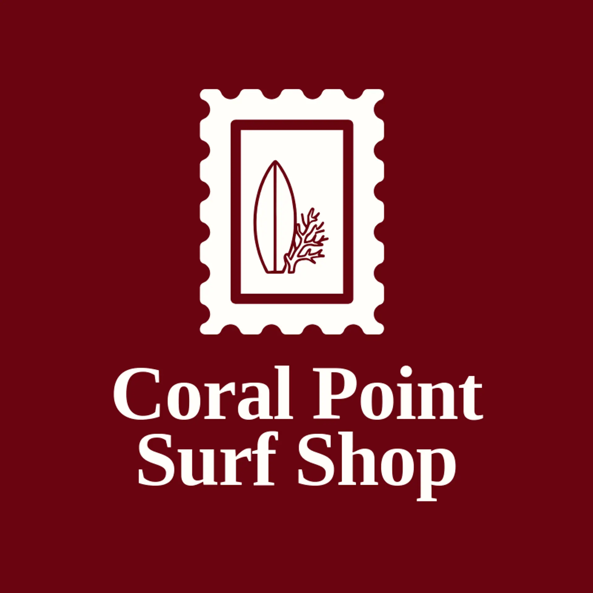 Coral Point Surf Shop logo for surfboard
