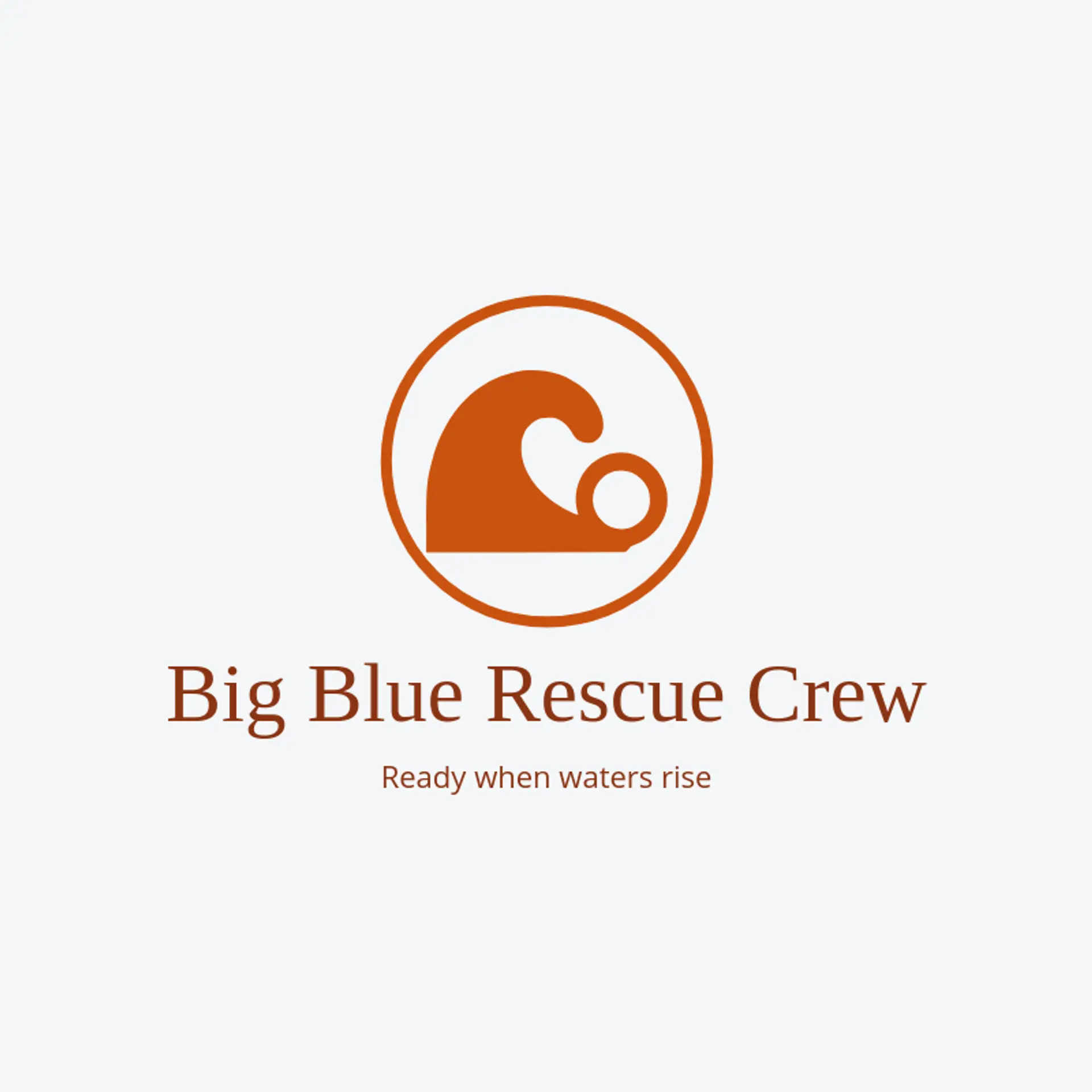 Big Blue Rescue Crew logo for tsunami