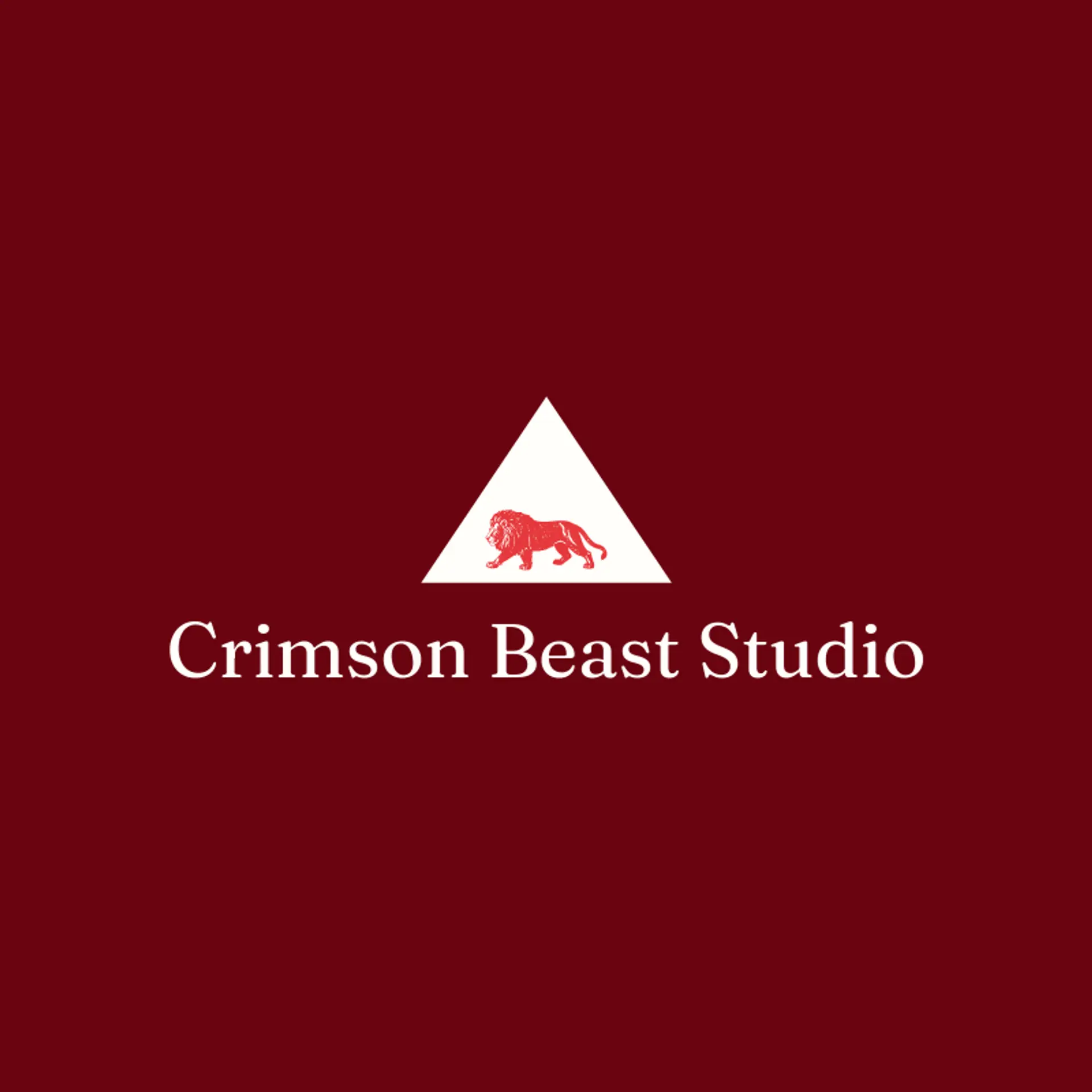 Crimson Beast Studio logo for lion