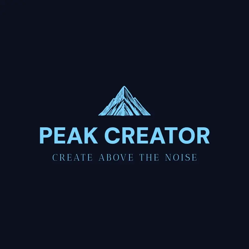 The username Peak Creator as a branded logo with a single color icon
