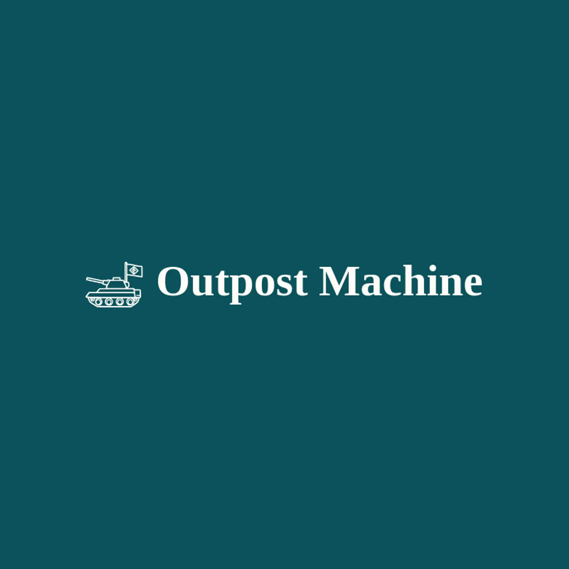 Outpost Machine logo for tank