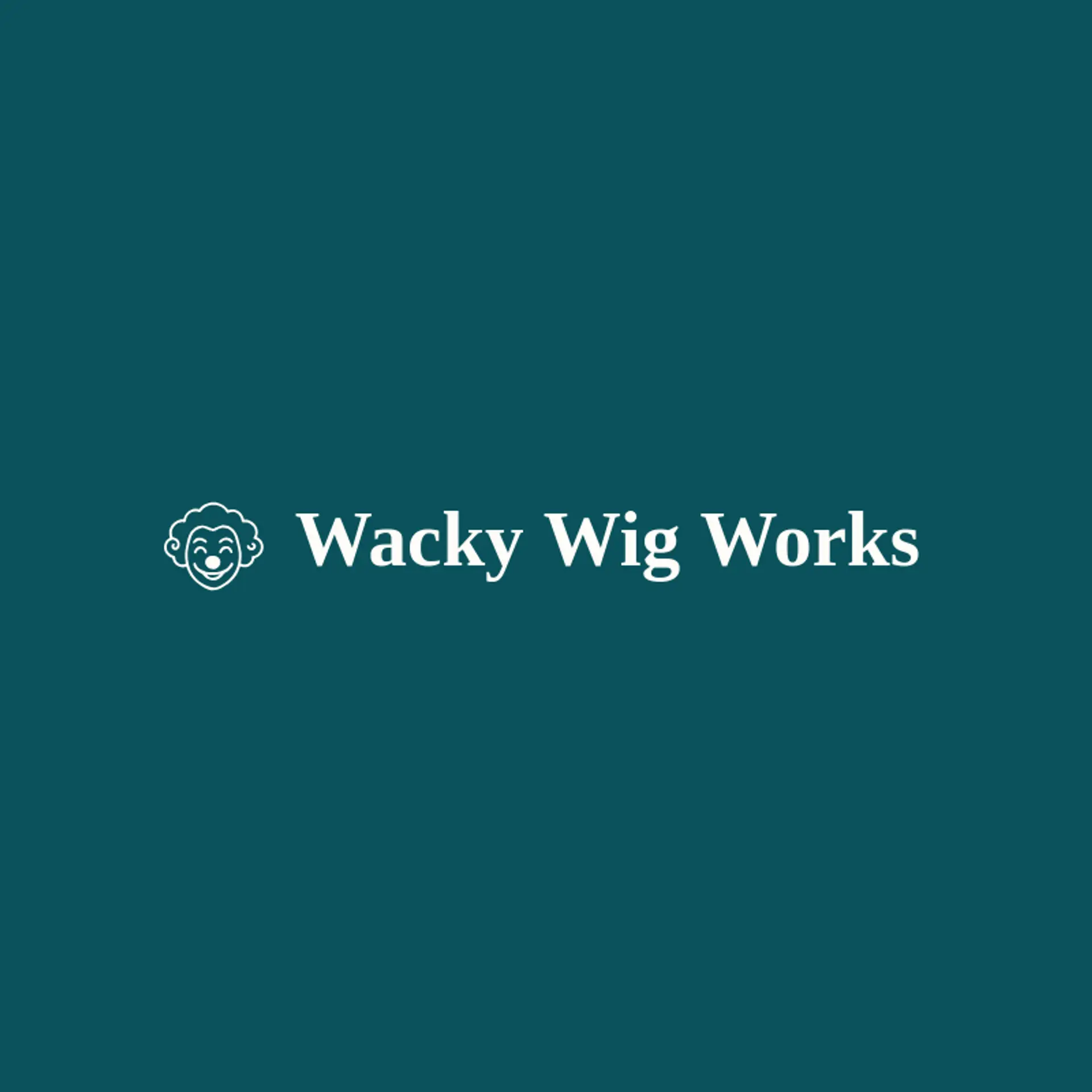 Wacky Wig Works logo for clown