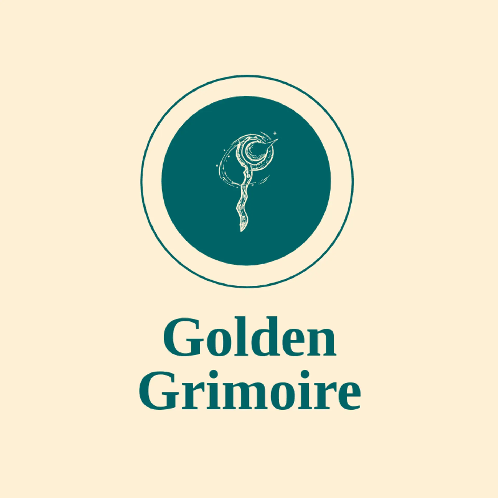 Golden Grimoire logo for wizard
