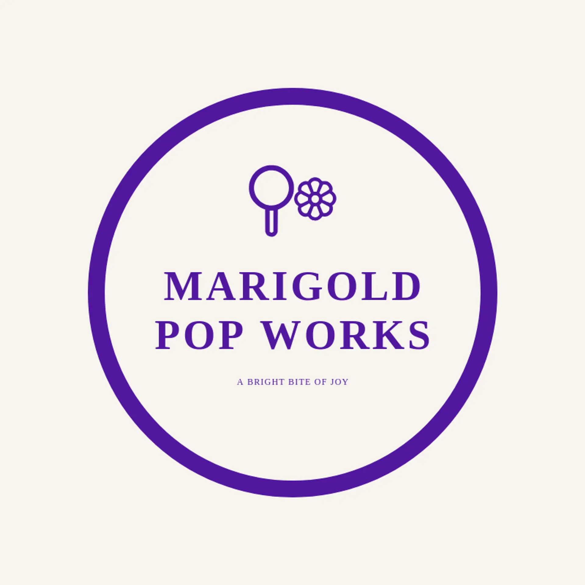 Marigold Pop Works logo for lollipop