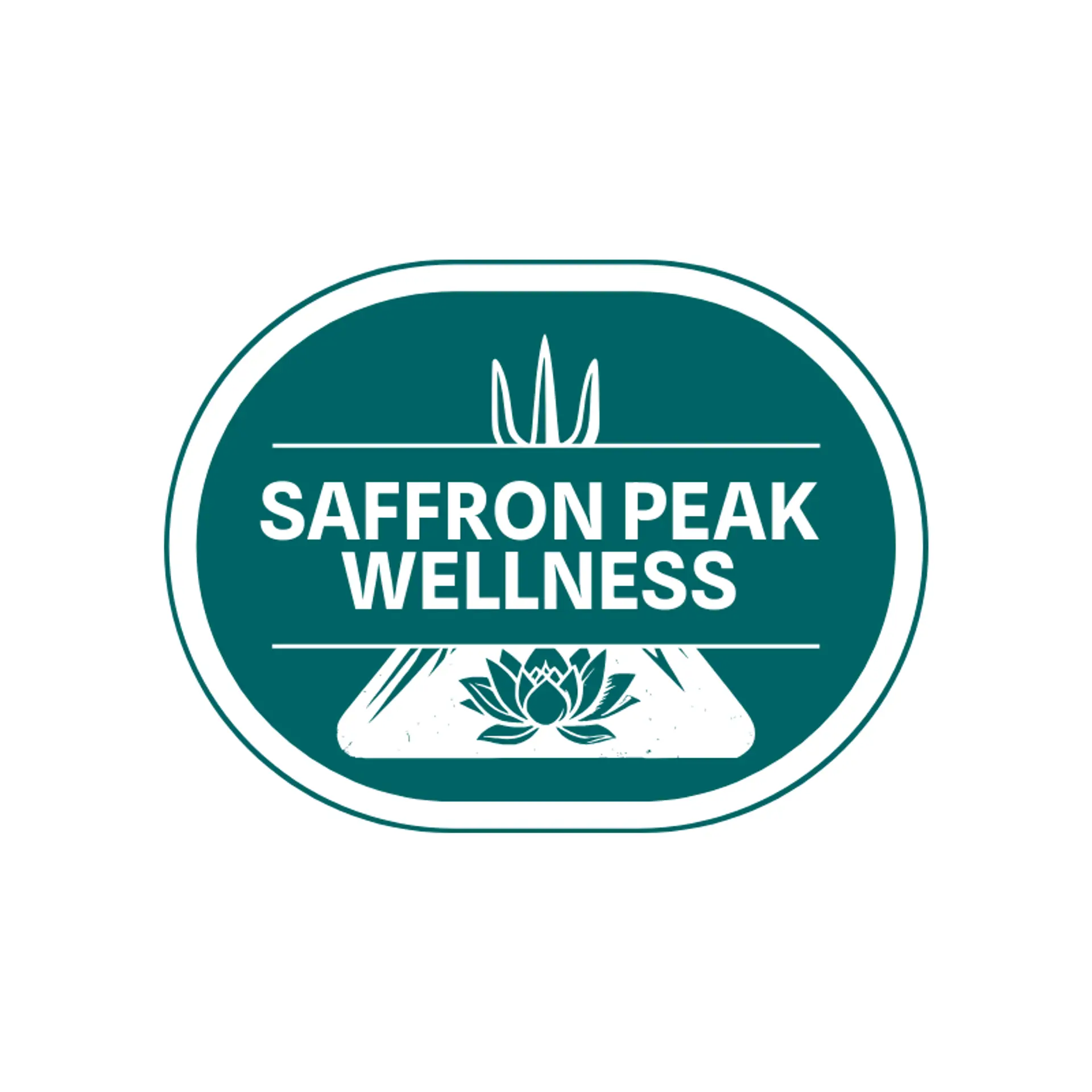 Saffron Peak Wellness logo for trishul