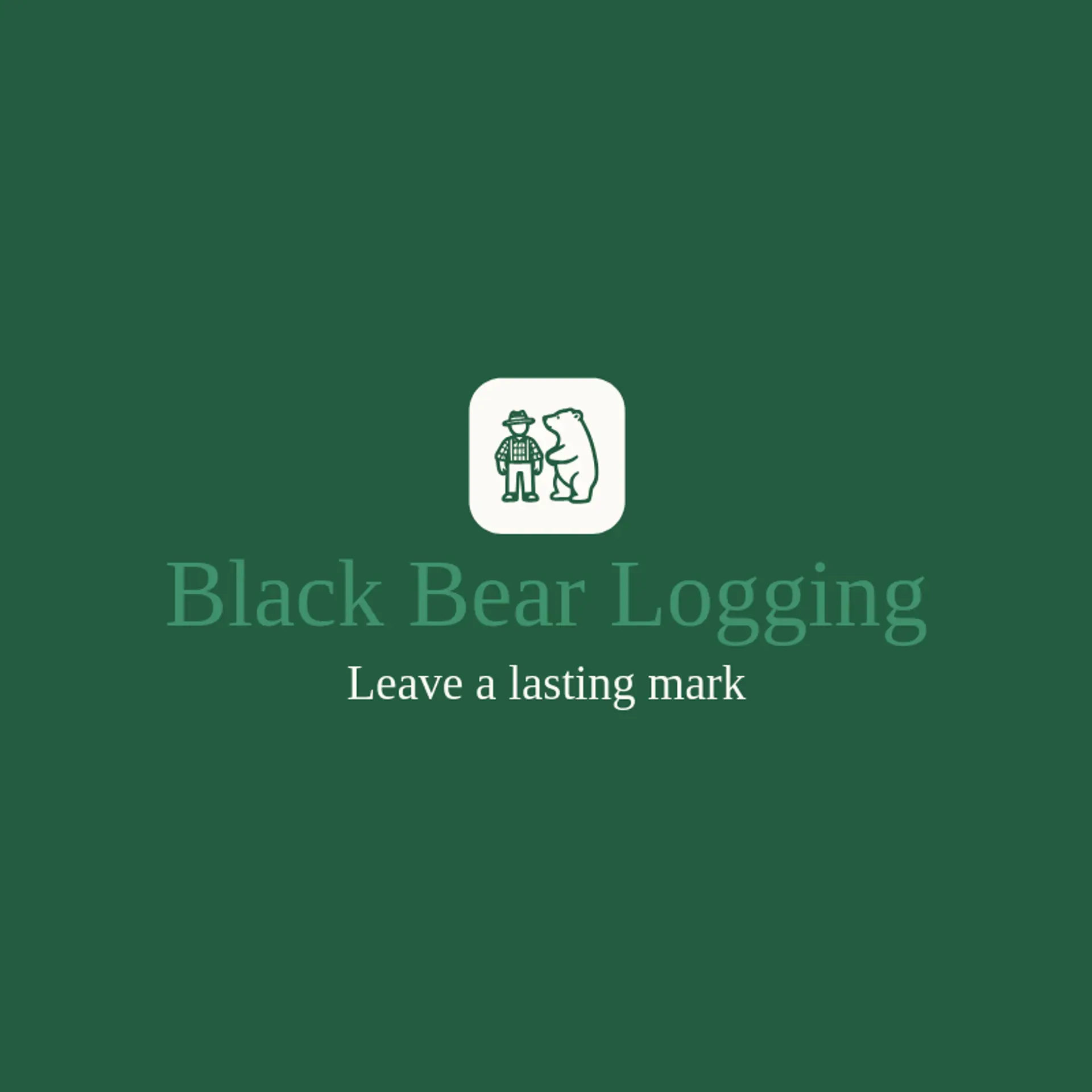 Black Bear Logging logo for lumberjack