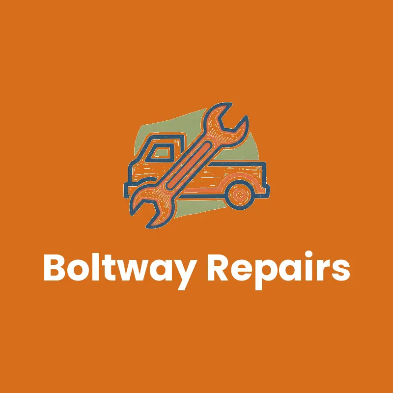 Linocut diesel and fleet servicing logo with a truck outline and a wrench
