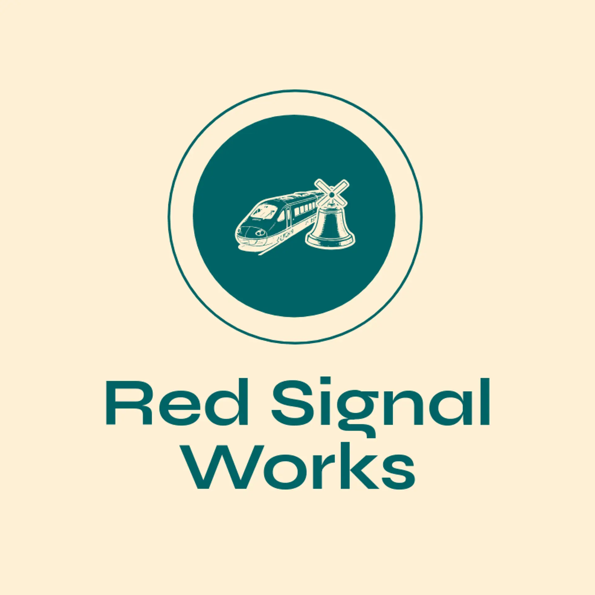 Red Signal Works logo for train