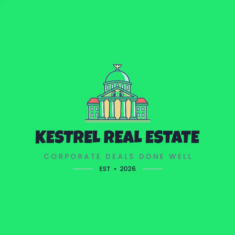 A columned capital building, an institutional luxury real estate logo in a cartoon style