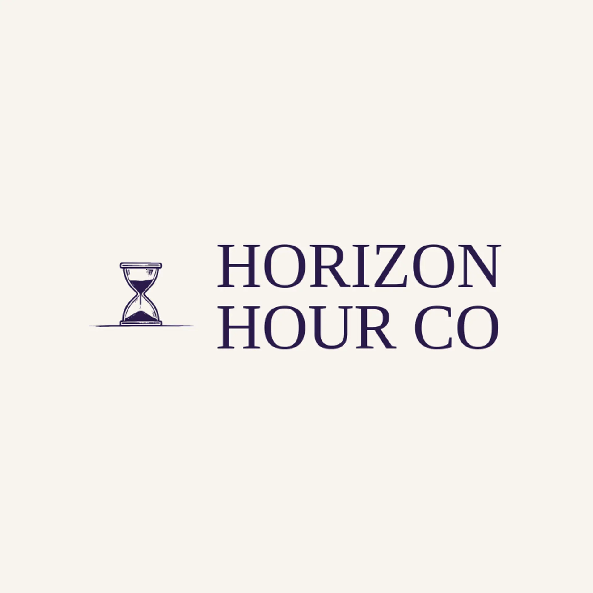Horizon Hour Co logo for hourglass
