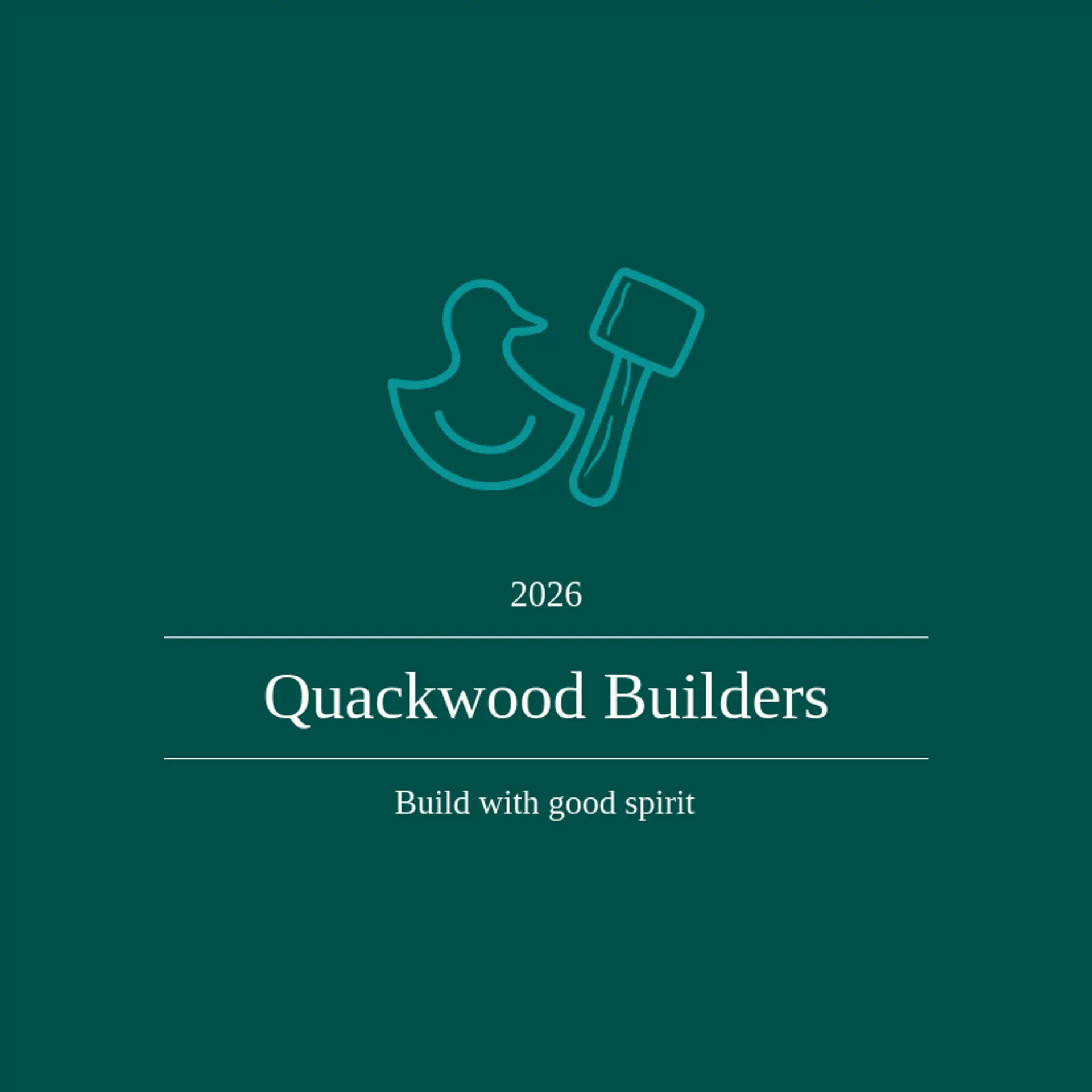 Quackwood Builders logo for duck