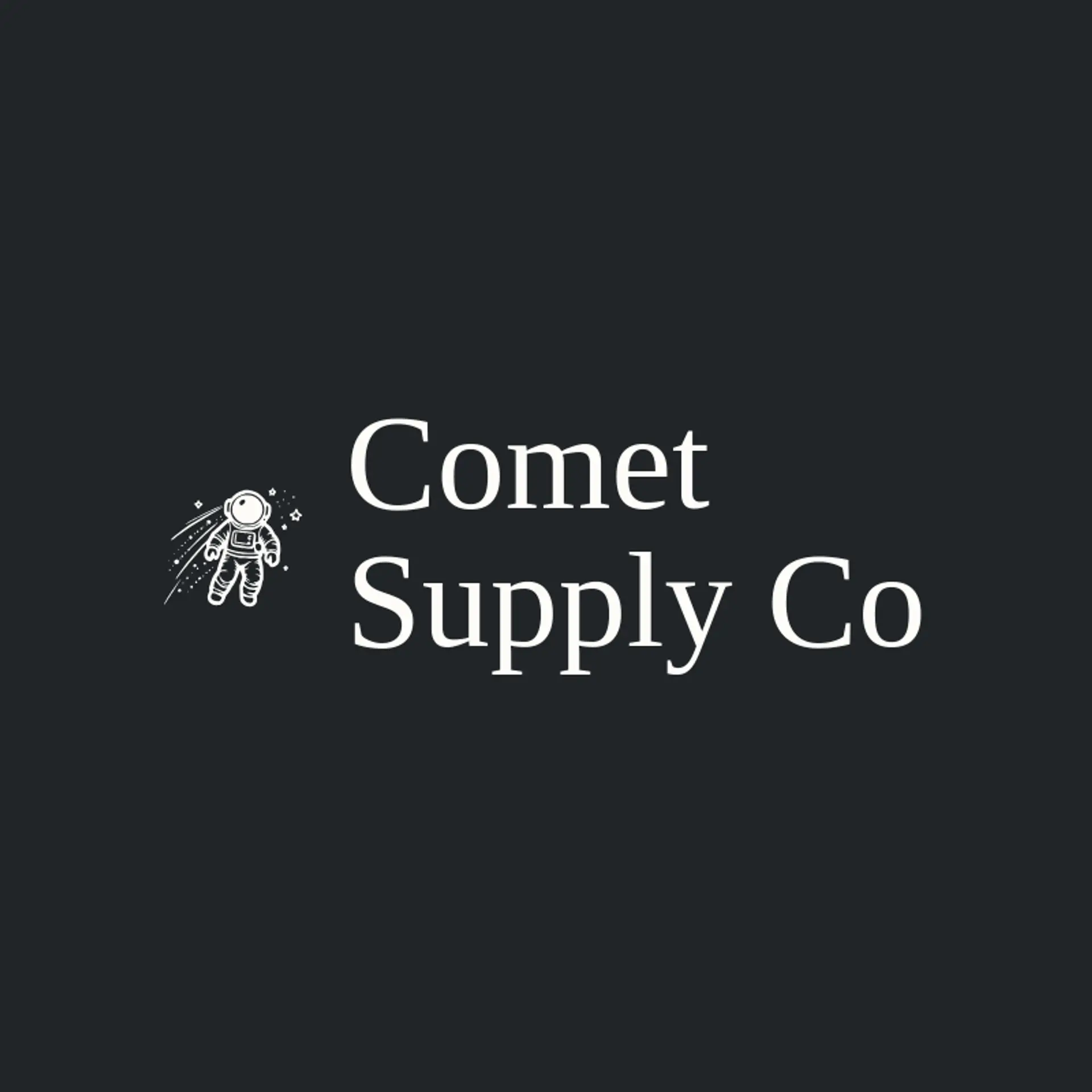 Comet Supply Co logo for astronaut