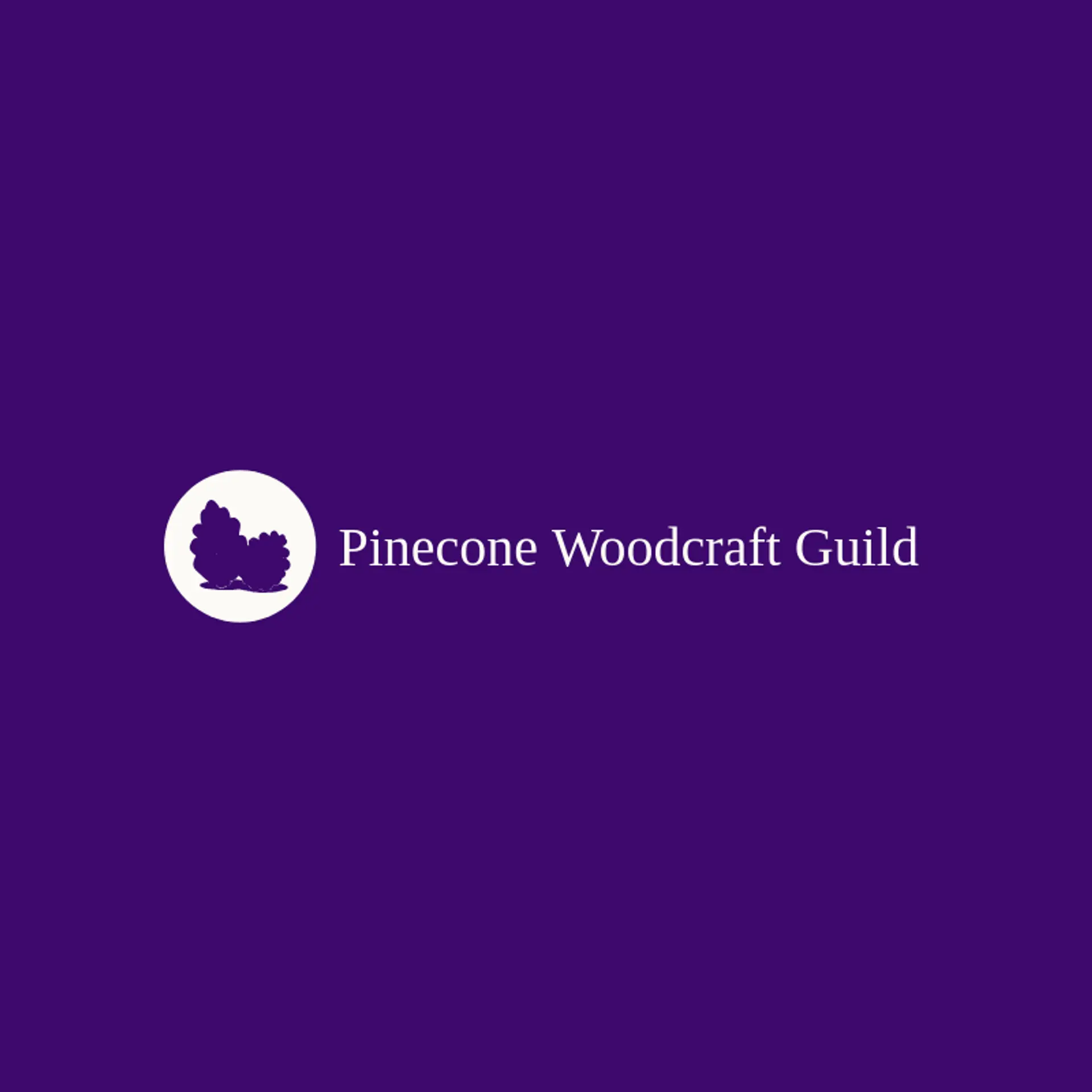Pinecone Woodcraft Guild logo for handmade