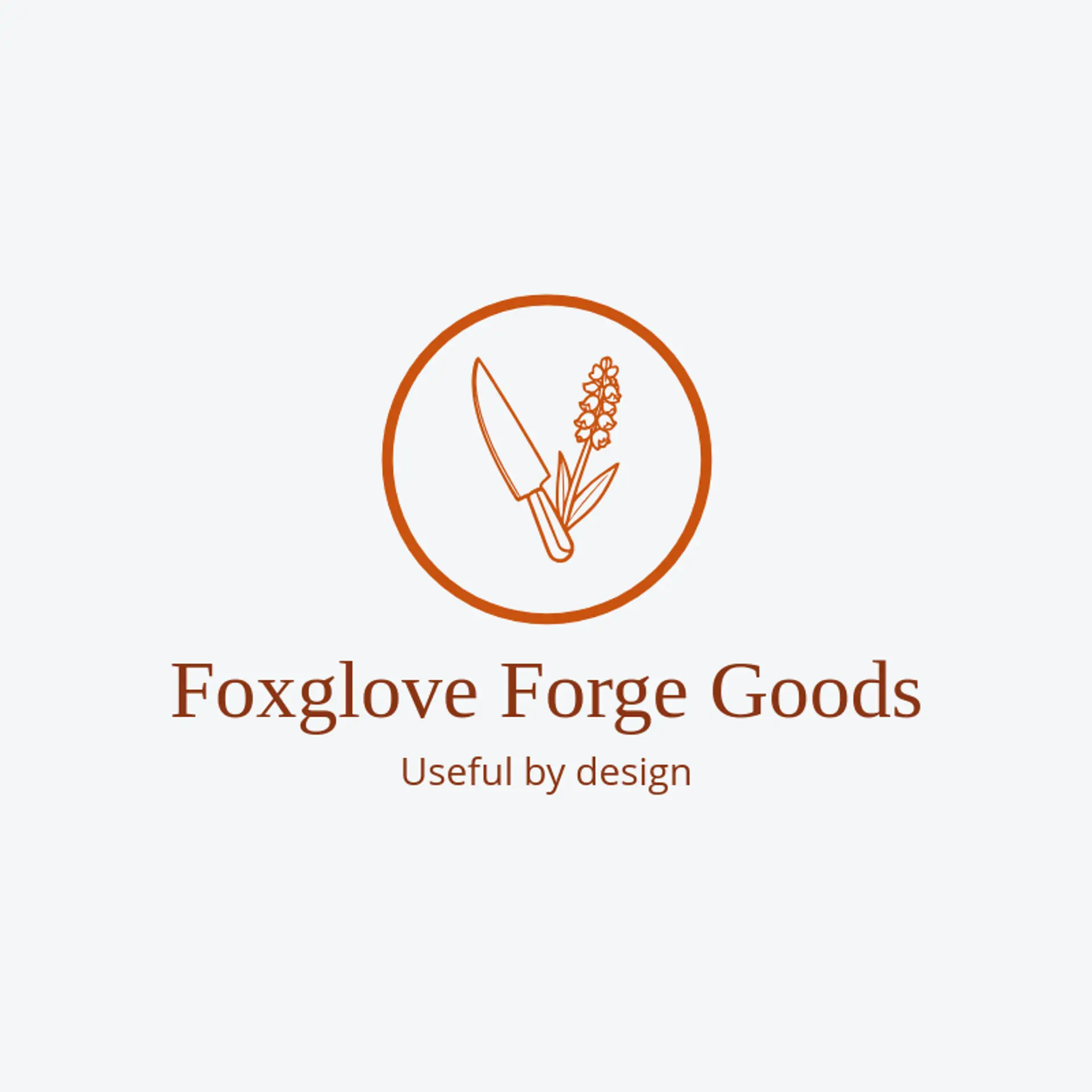 Foxglove Forge Goods logo for knife