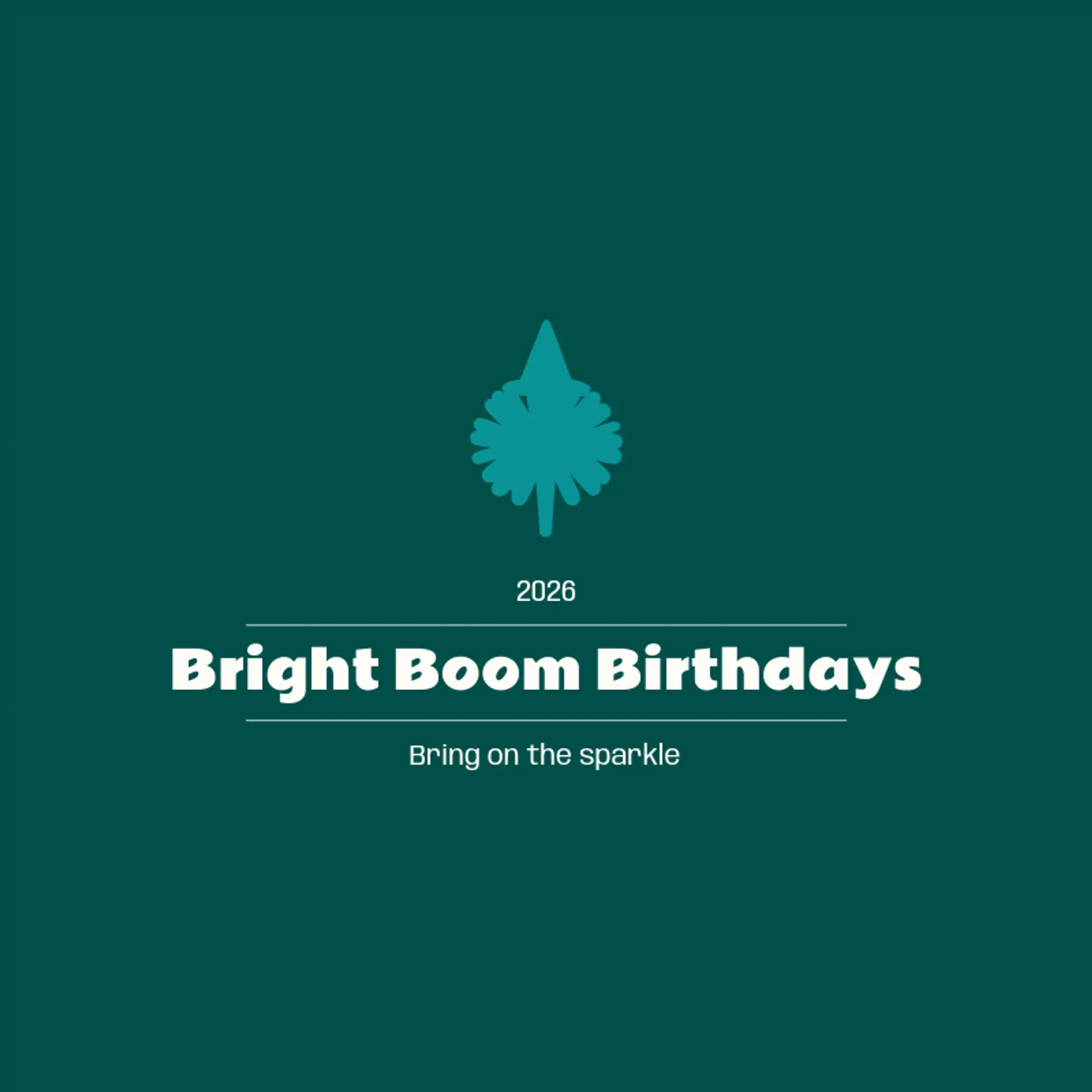 Bright Boom Birthdays logo for birthday