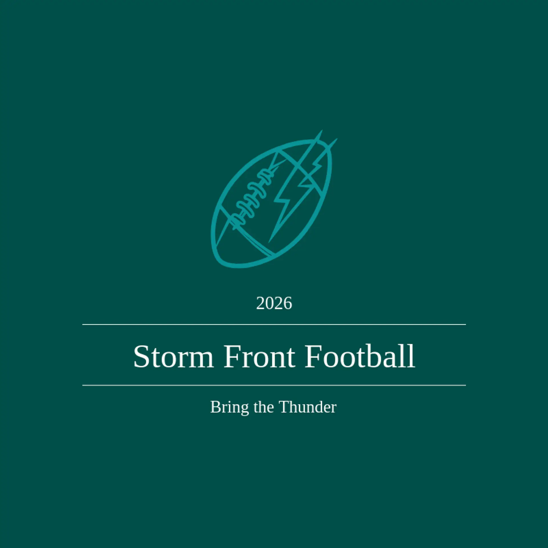 Storm Front Football logo for american football