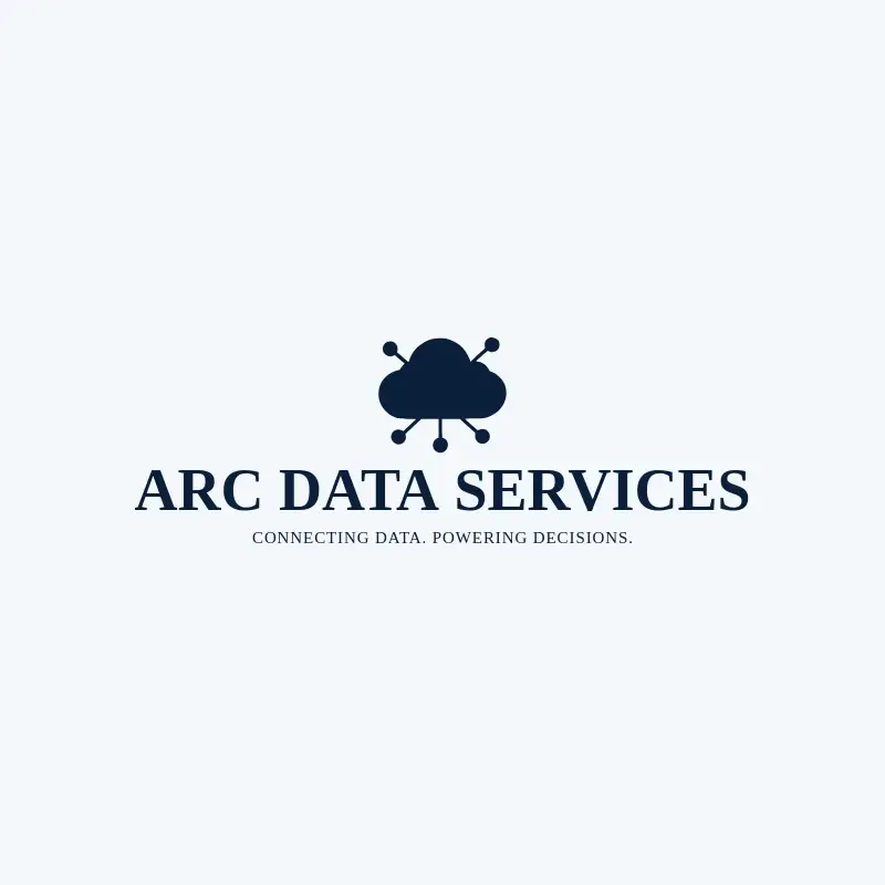 The tech company name ARC Data Services as a branded logo with a single color icon