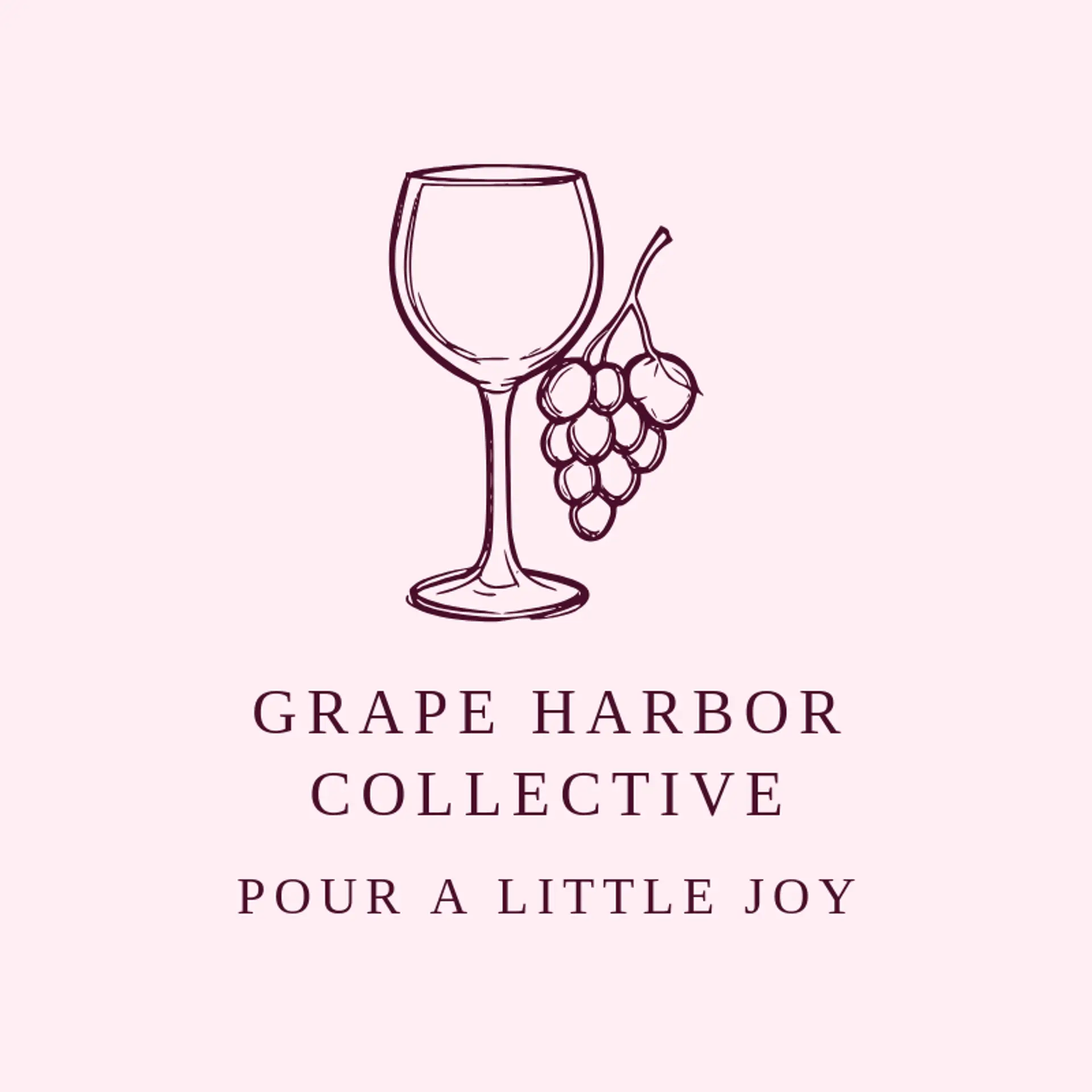 Grape Harbor Collective logo for wine glass