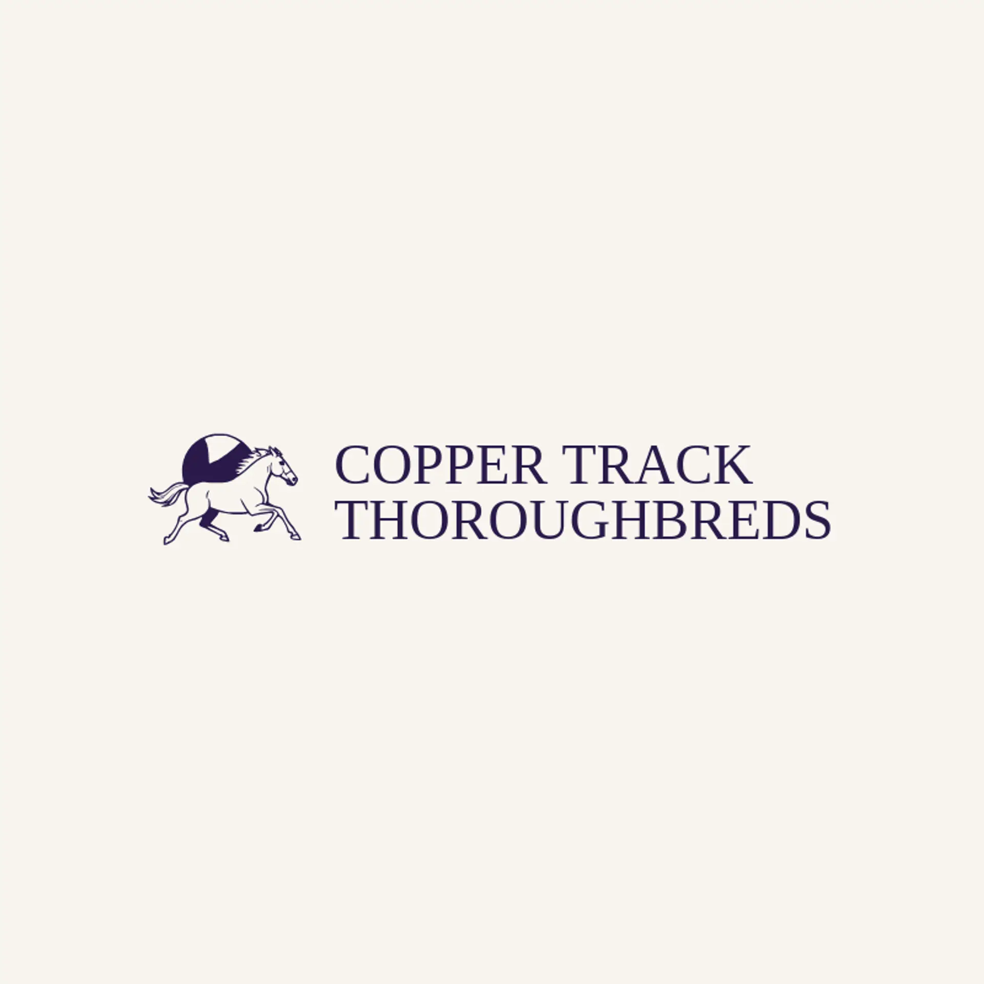 Copper Track Thoroughbreds logo for horse racing