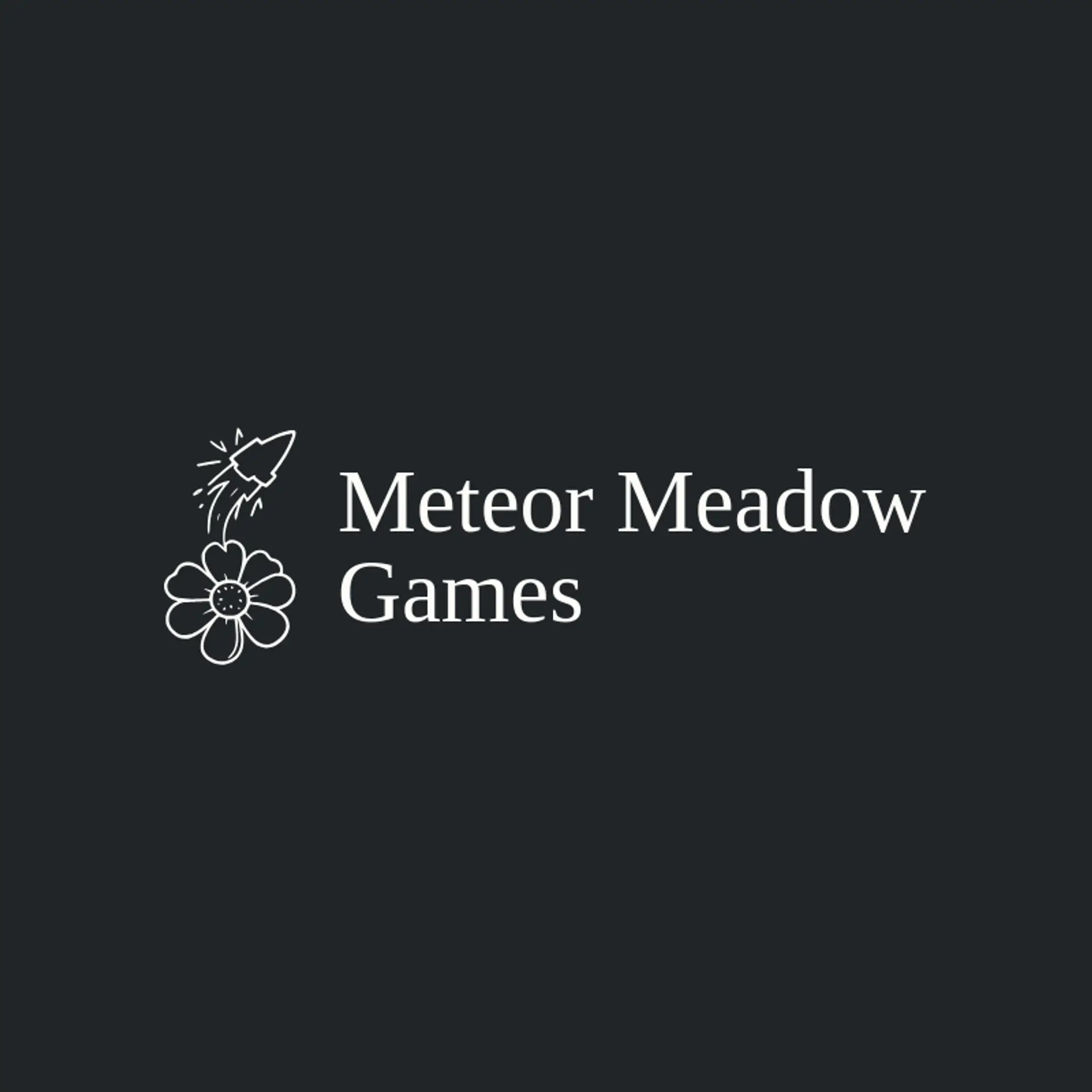Meteor Meadow Games logo for sci fi