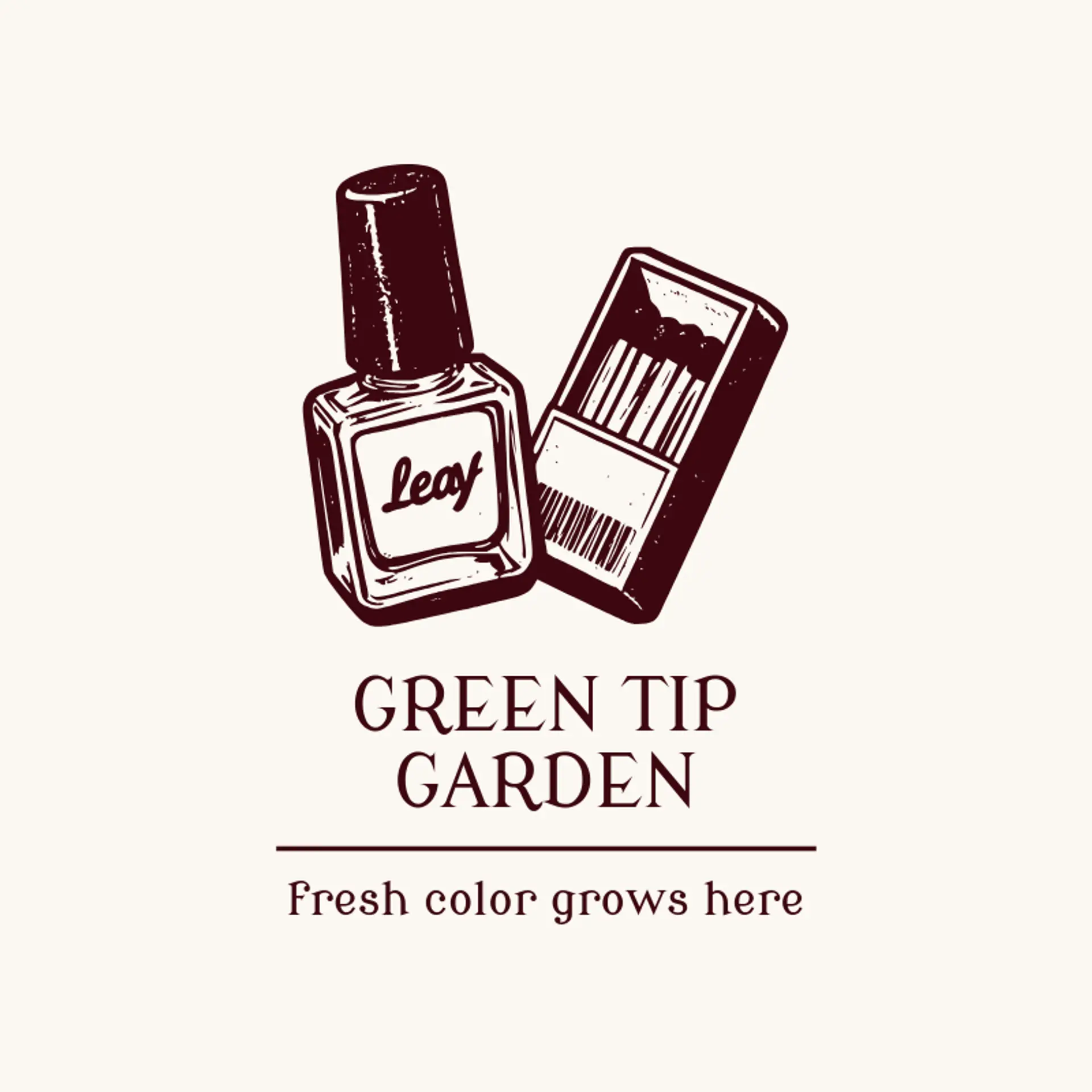 Green Tip Garden logo for nail