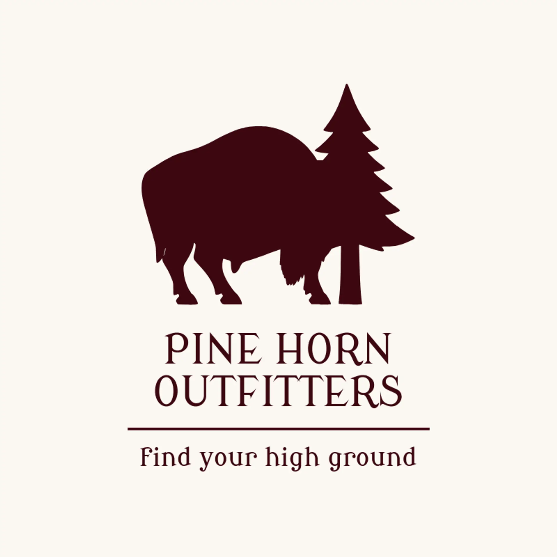Pine Horn Outfitters logo for bison