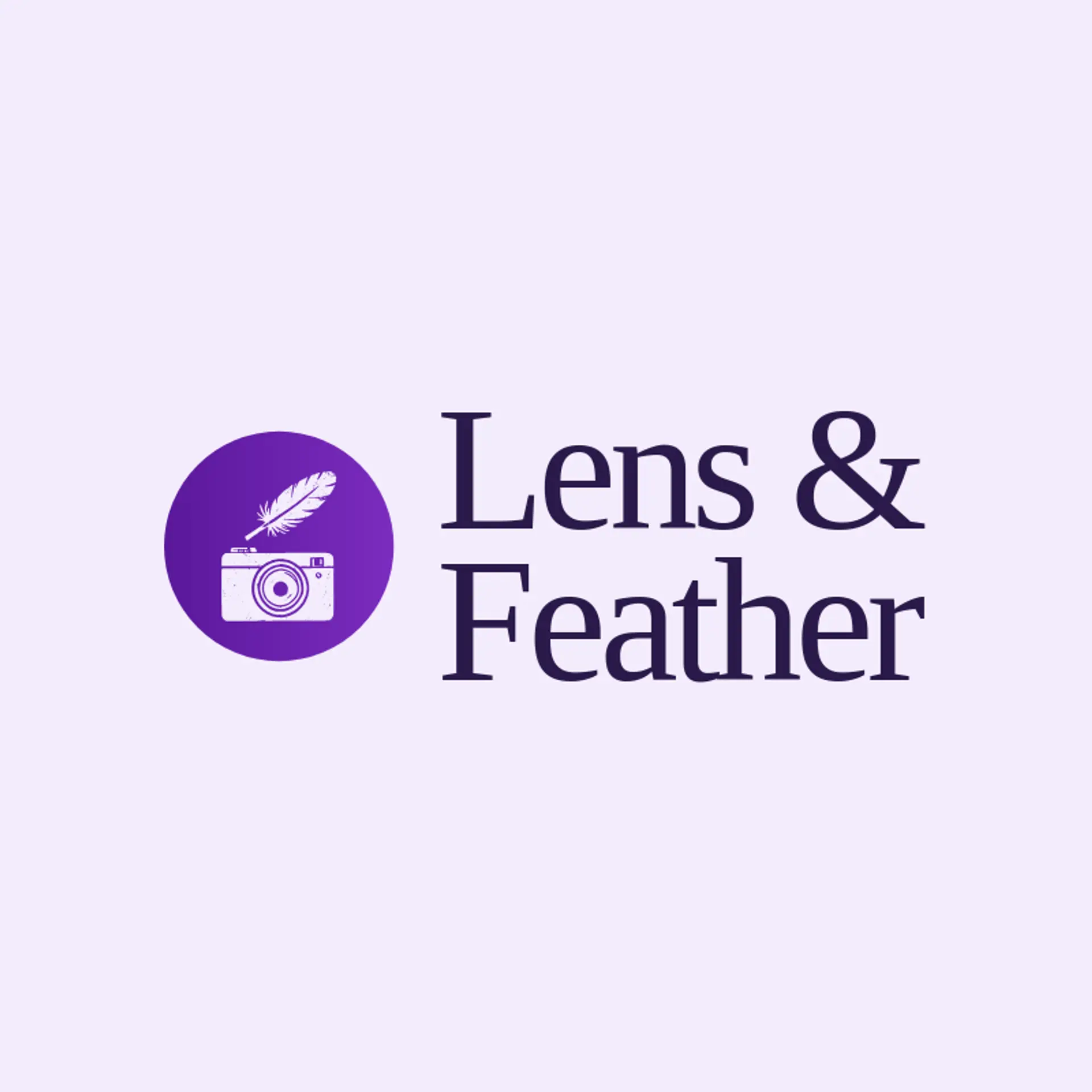 Lens & Feather logo for photo