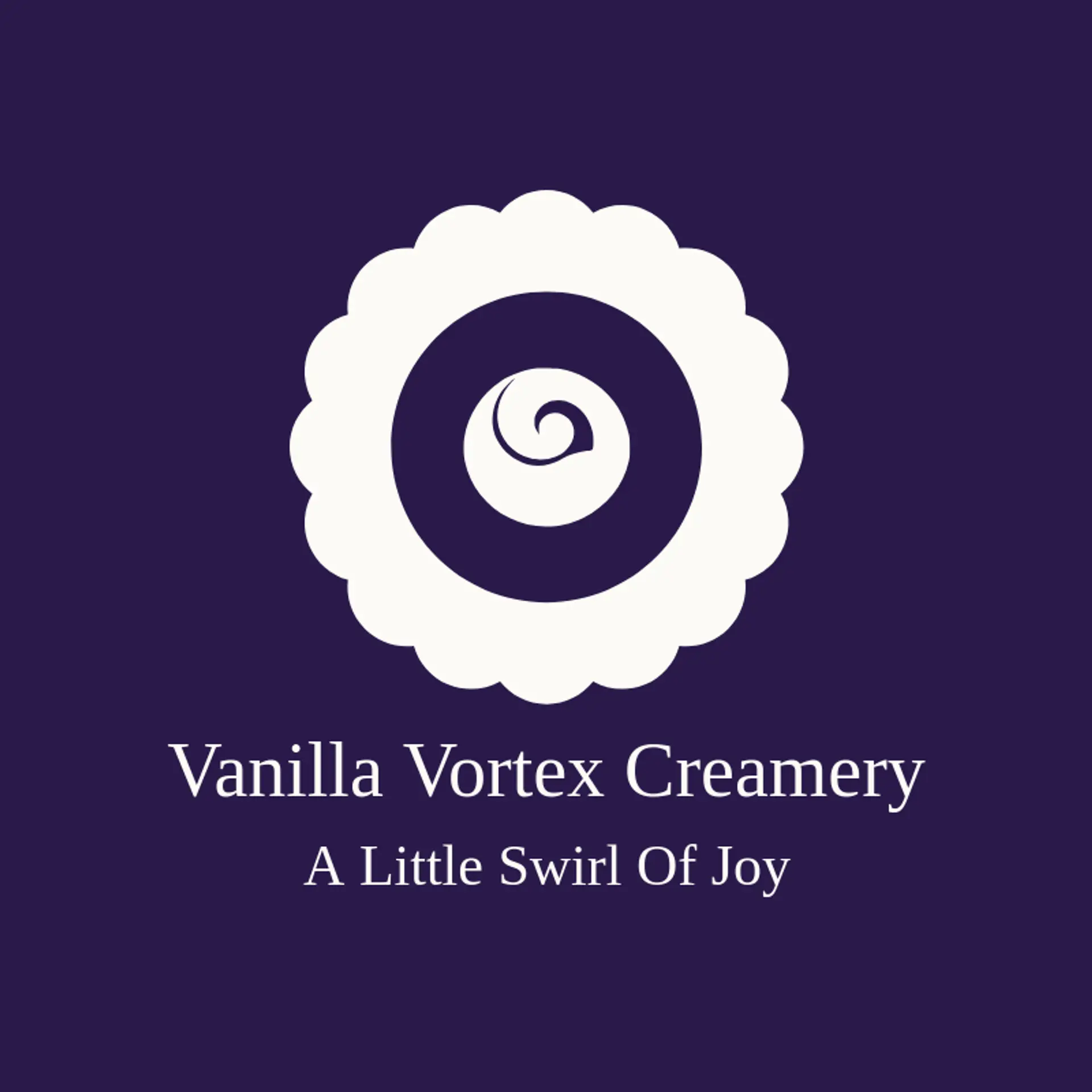 Vanilla Vortex Creamery logo for swirl