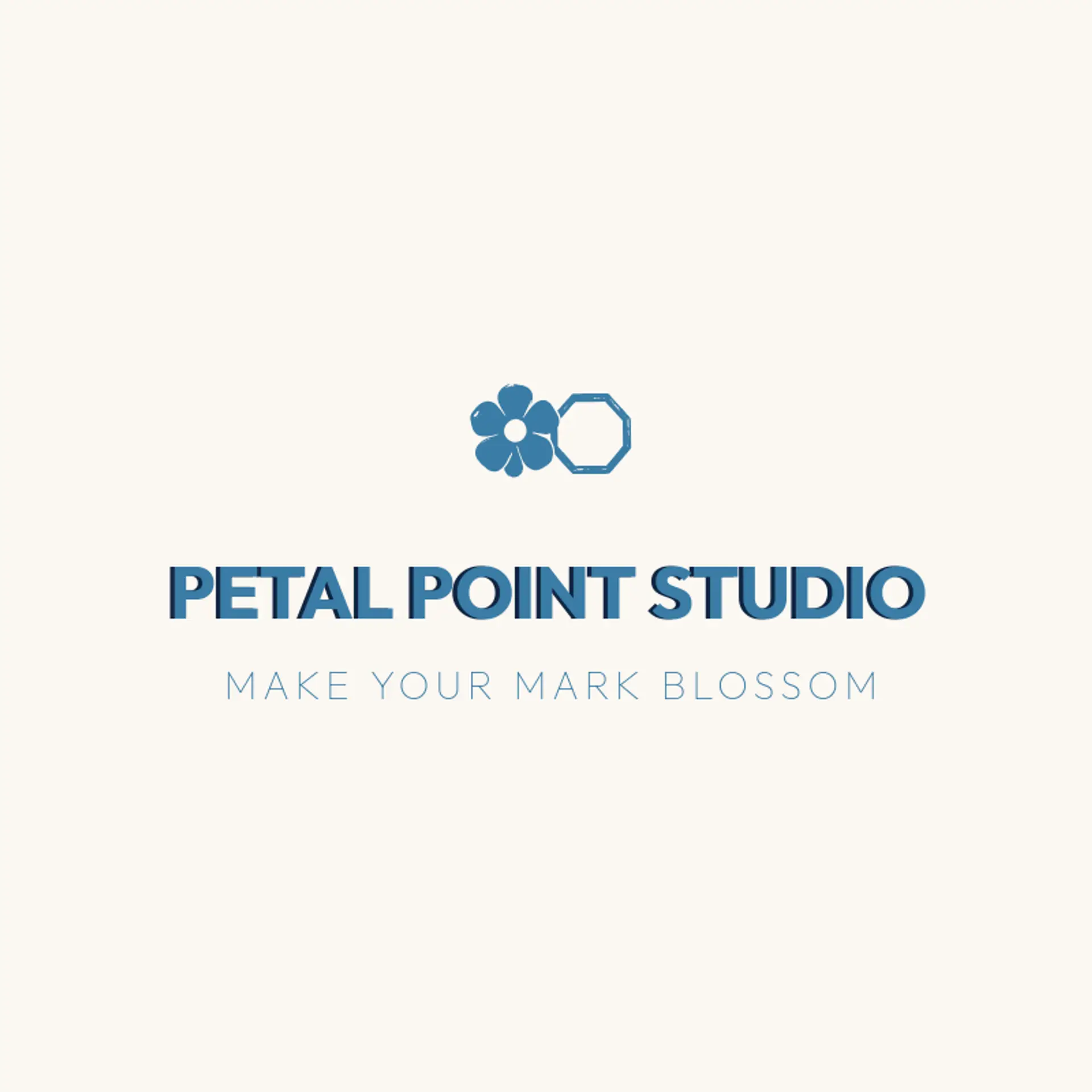 Petal Point Studio logo for hexagon