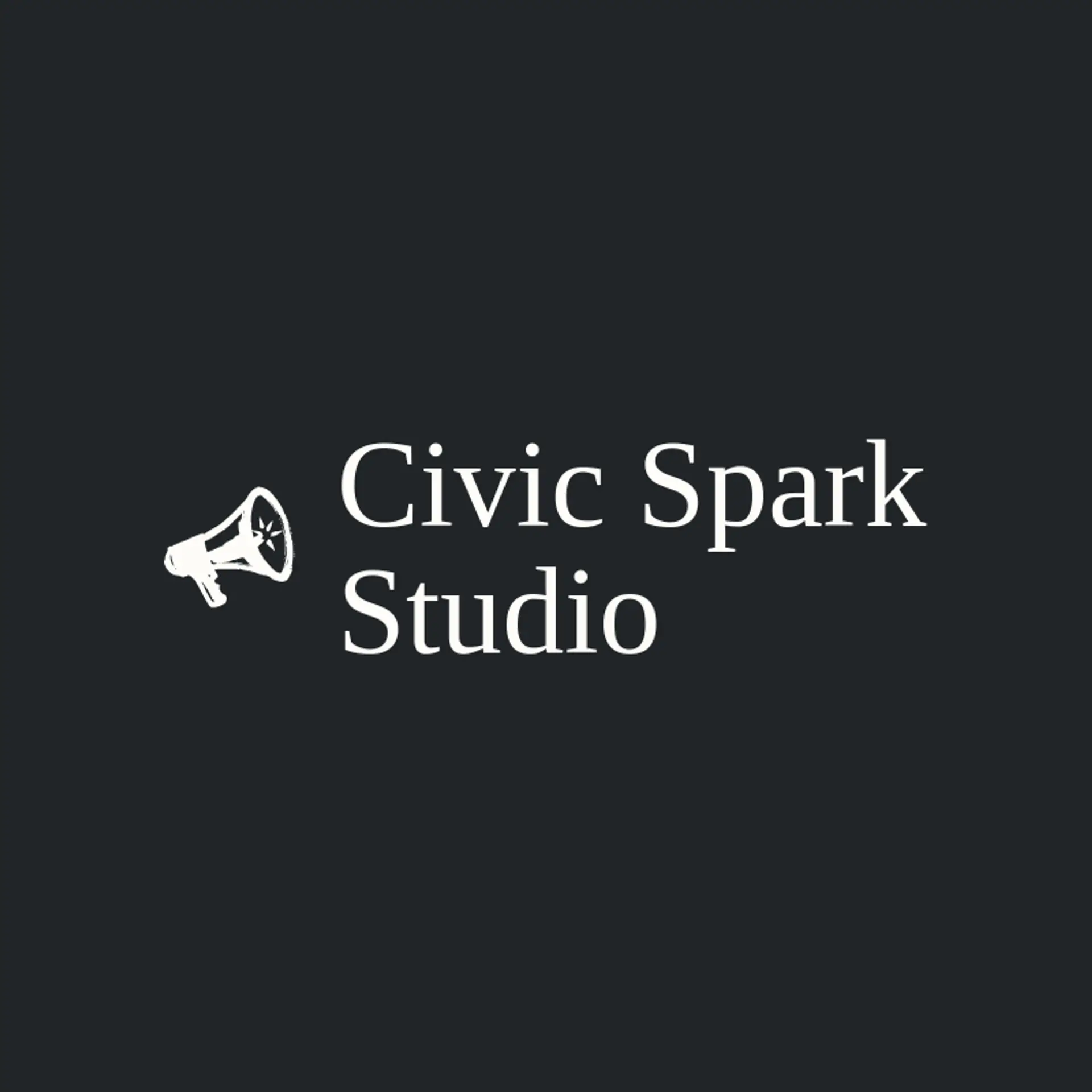 Civic Spark Studio logo for megaphone