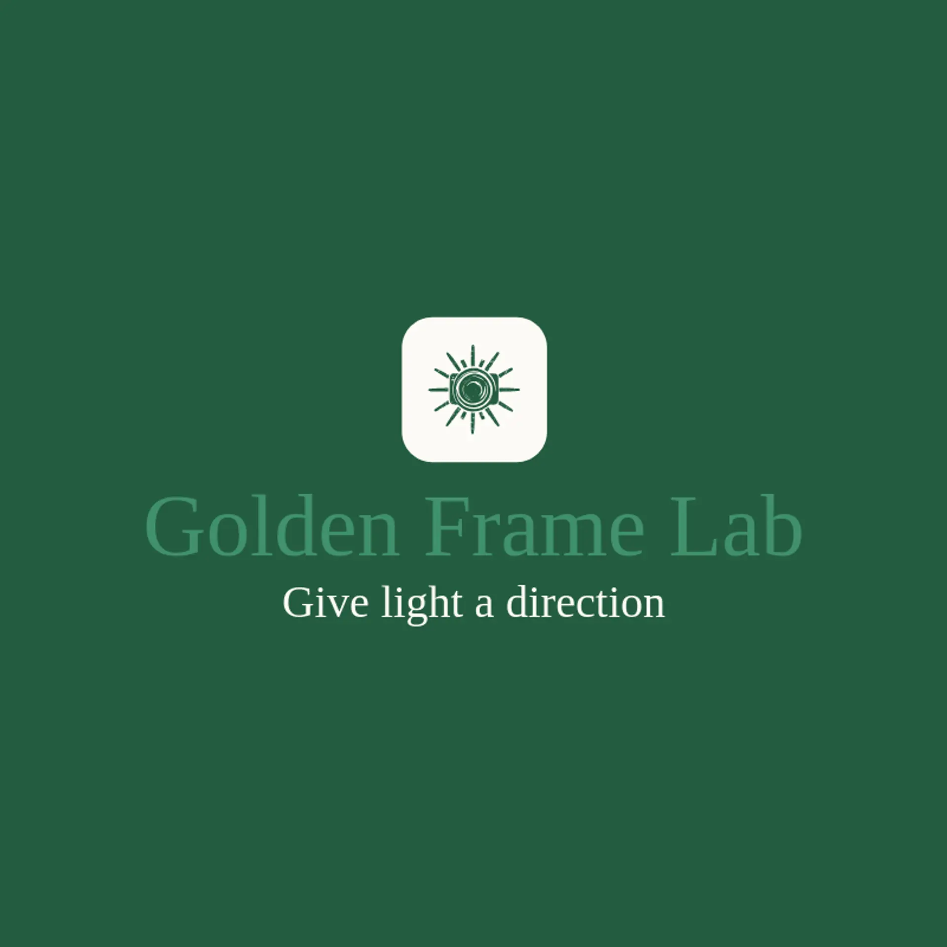 Golden Frame Lab logo for lens