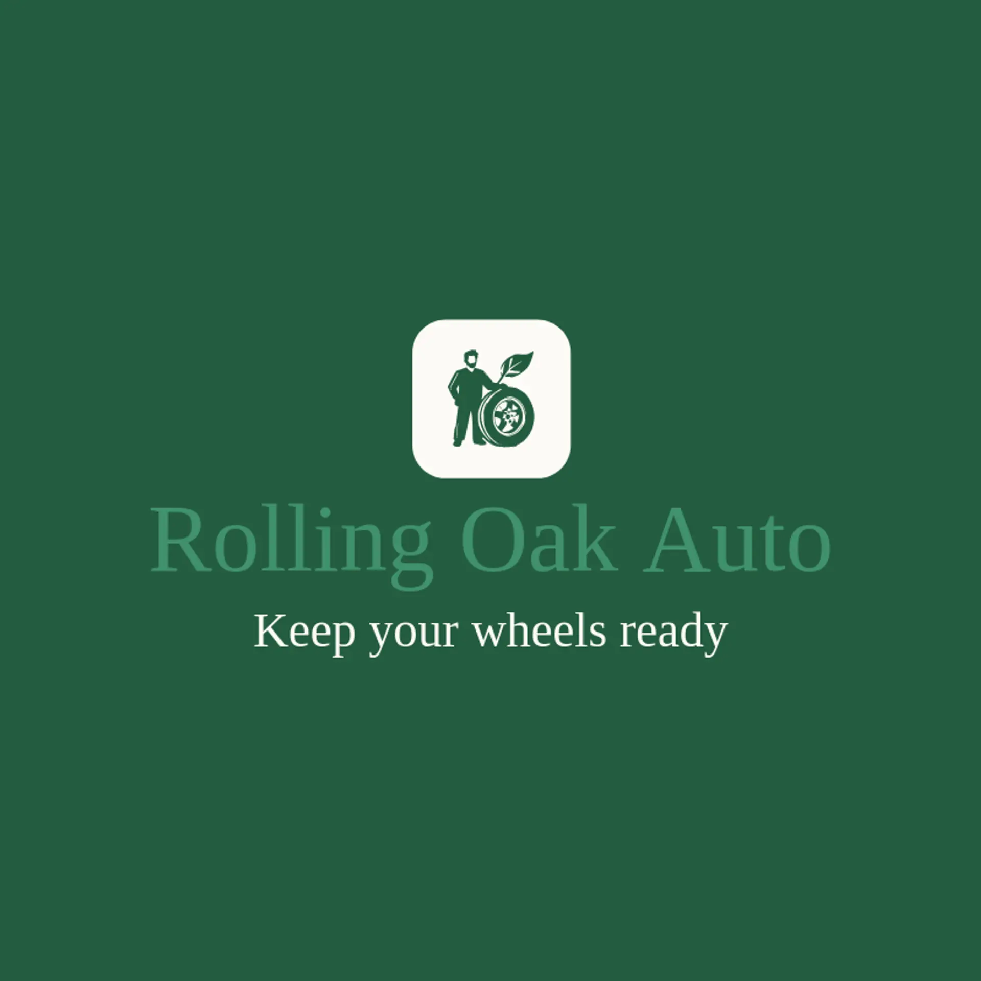 Rolling Oak Auto logo for car mechanic