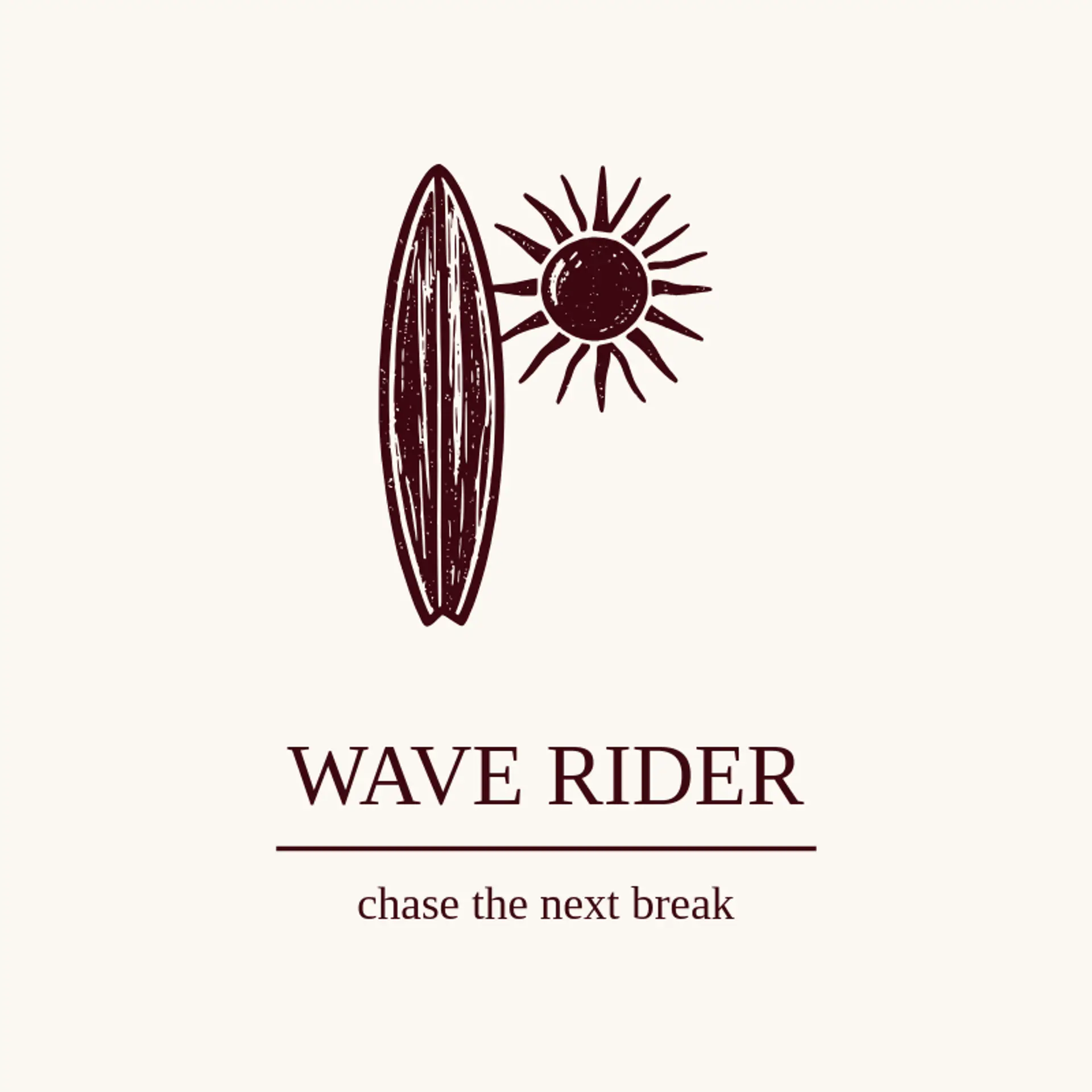 Wave Rider logo for beach
