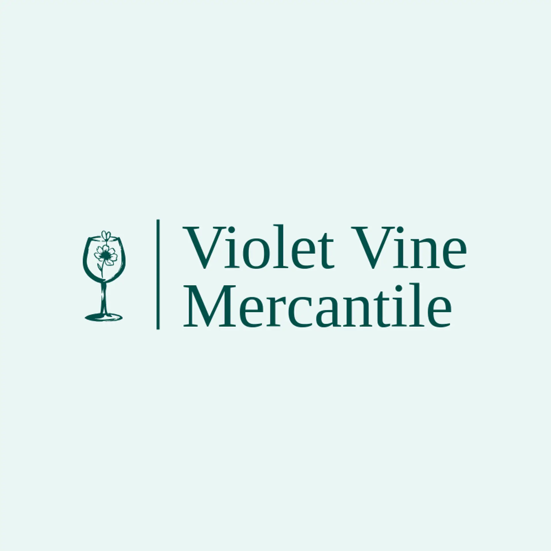 Violet Vine Mercantile logo for wine glass