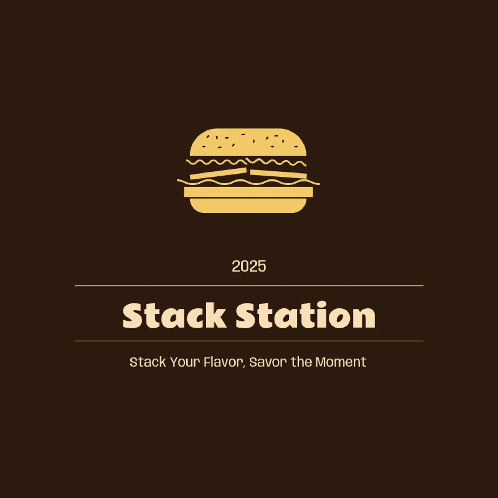 Stack Station logo for burger restaurant