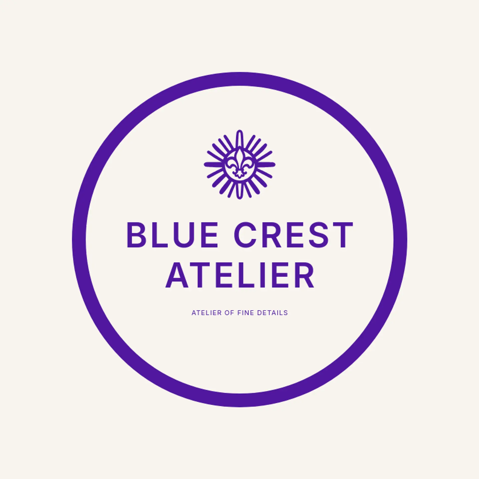 Blue Crest Atelier logo for fleur de lis